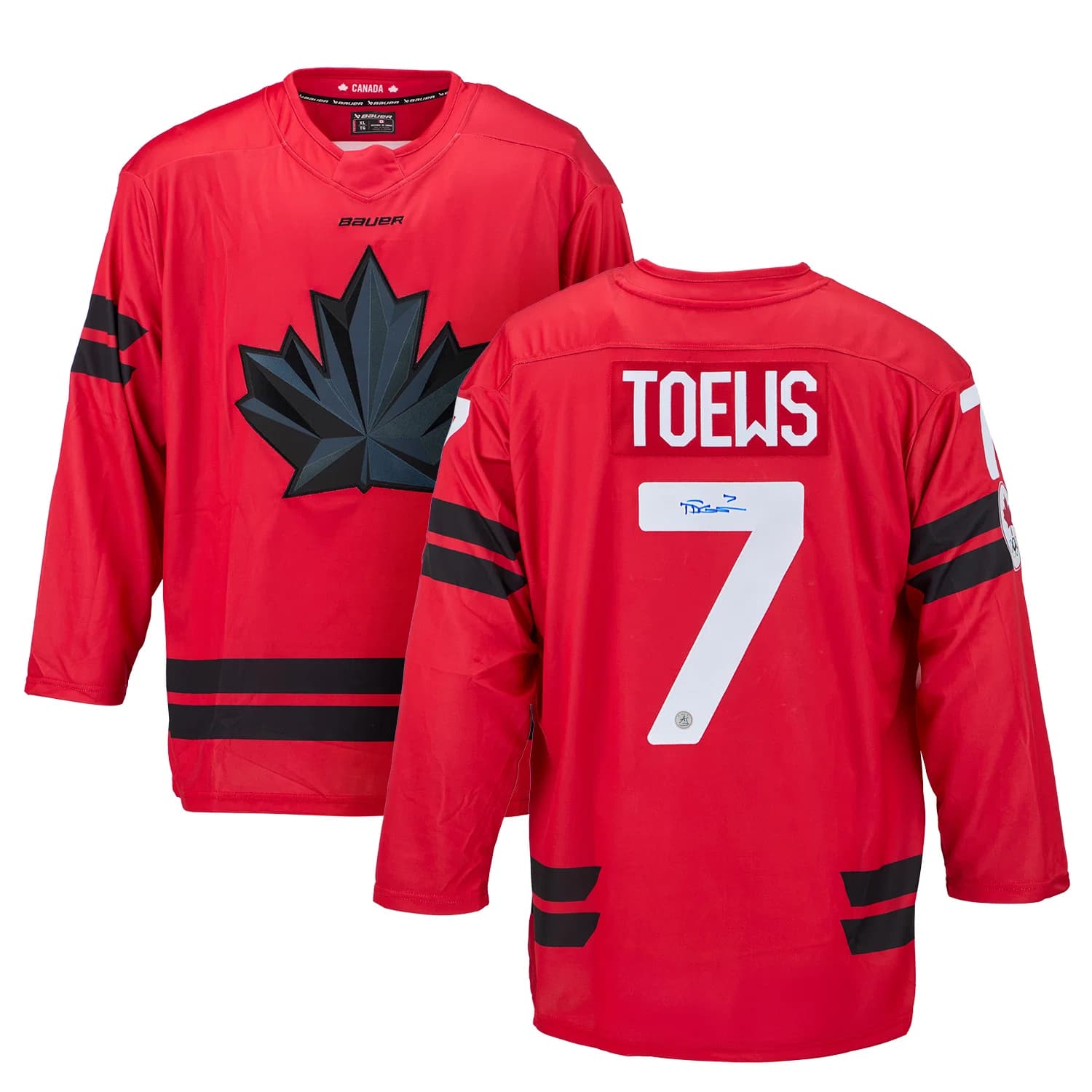 Devon Toews Signed Team Canada 2026 Olympic Hockey Bauer Jersey Devon Toews Jersey devon-toews-team-canada-2026-olympic, view 3, supplier stock photo