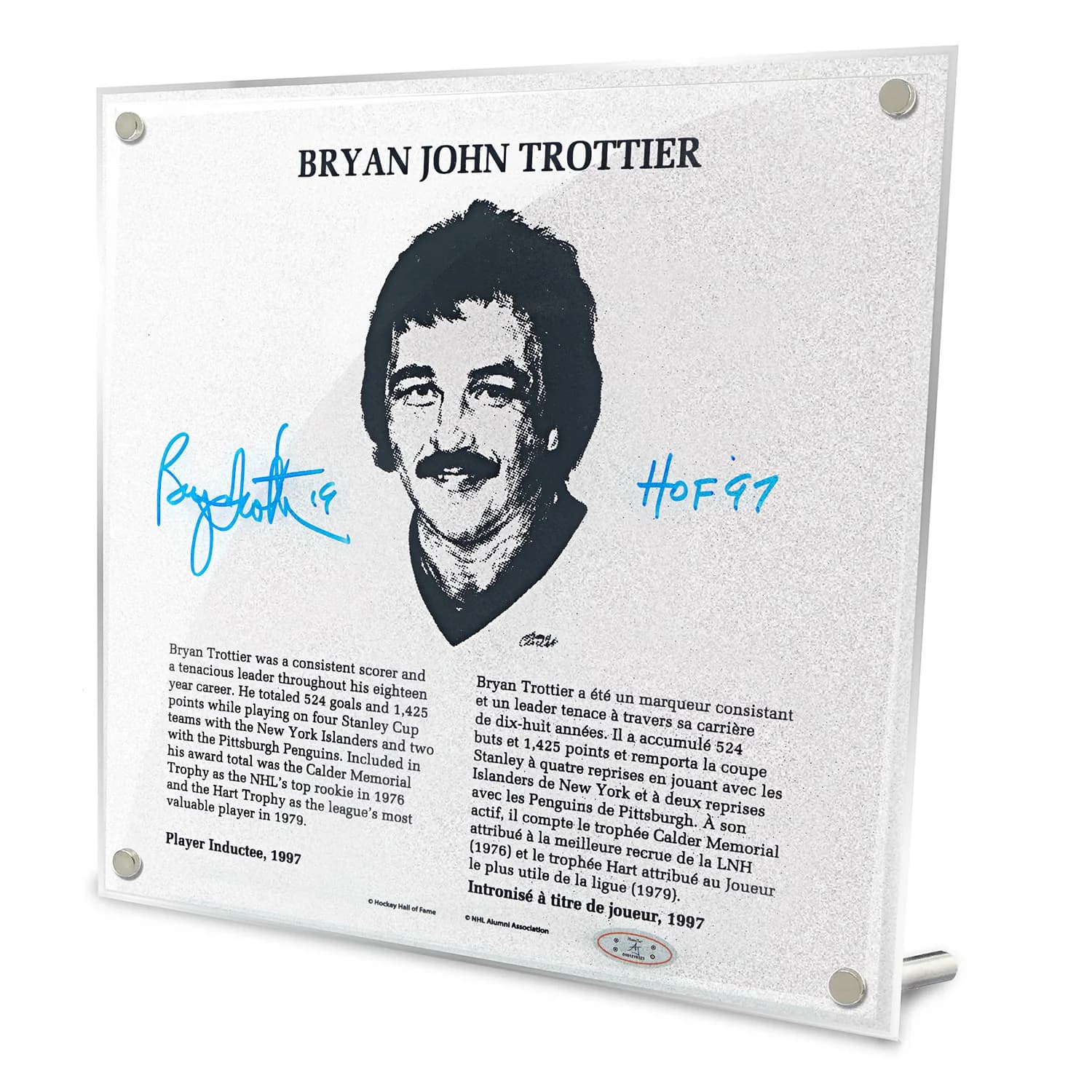 Bryan Trottier Signed Replica Hockey Hall of Fame Plaque Bryan Trottier Other replica-hockey-hall-fame-plaque, supplier stock photo