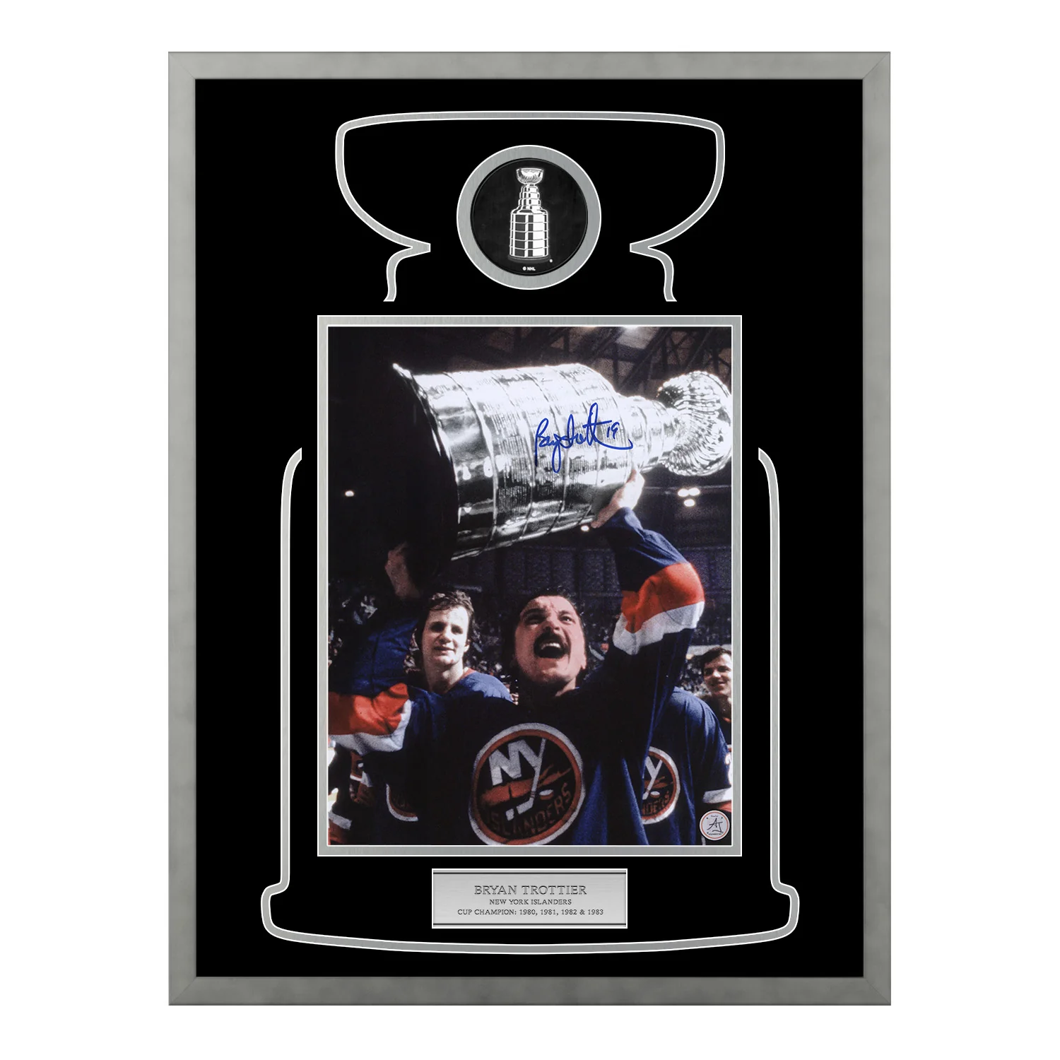 Bryan Trottier Autographed New York Islanders Cup Champion 20x26 Frame Bryan Trottier Other 20x26-cup-champion-frame, New York Islanders, supplier stock photo