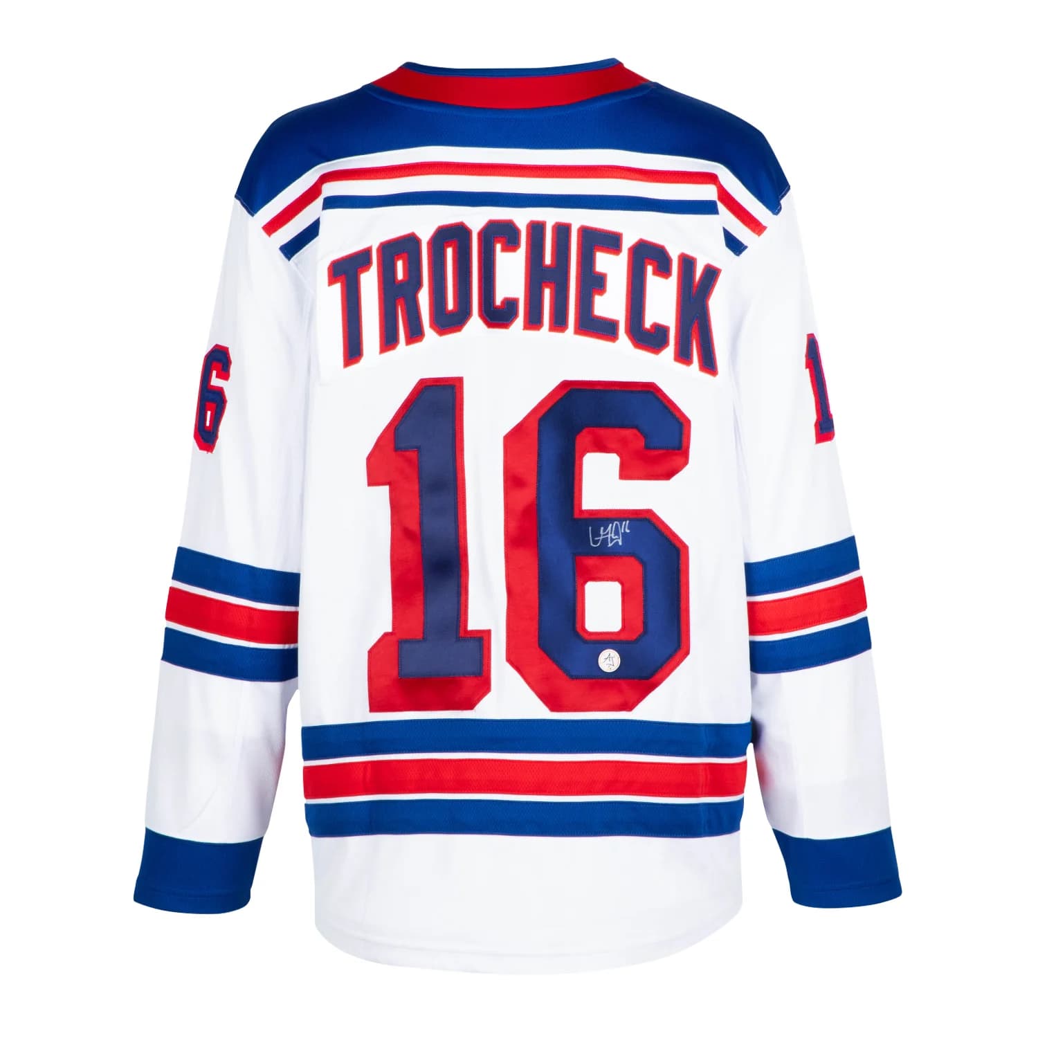 Vincent Trocheck Signed New York Rangers White Fanatics Breakaway Jersey Vincent Trocheck Jersey white-breakaway, New York Rangers, supplier stock photo