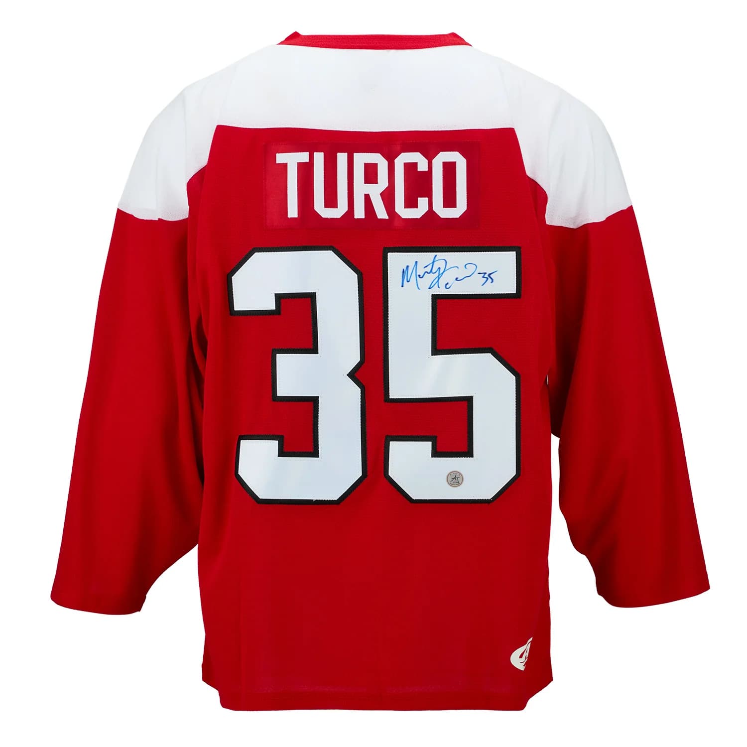 Marty Turco Team Canada Signed Canadian Flag Design Hockey Jersey Marty Turco Jersey team-canada-canadian-flag-design-hockey, supplier stock photo