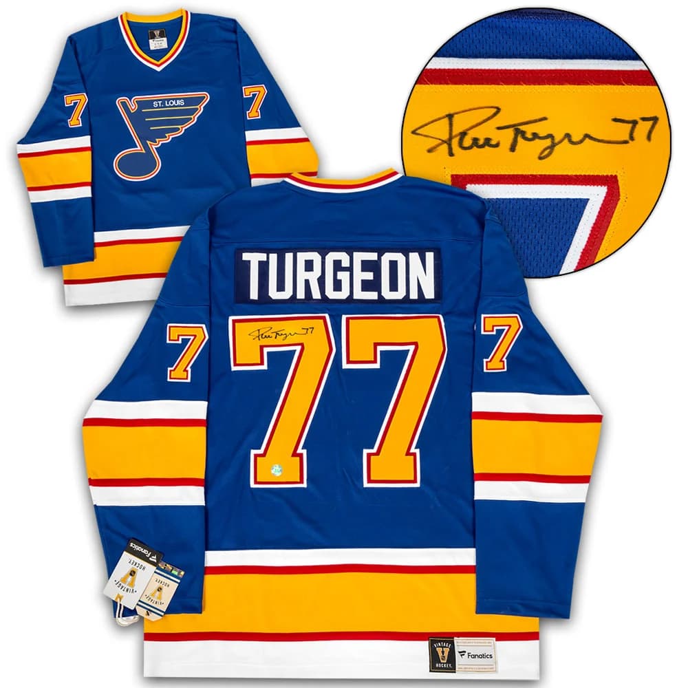 Pierre Turgeon Signed St Louis Blues Throwback Breakaway Jersey Pierre Turgeon Jersey throwback-breakaway, St. Louis Blues, supplier stock photo
