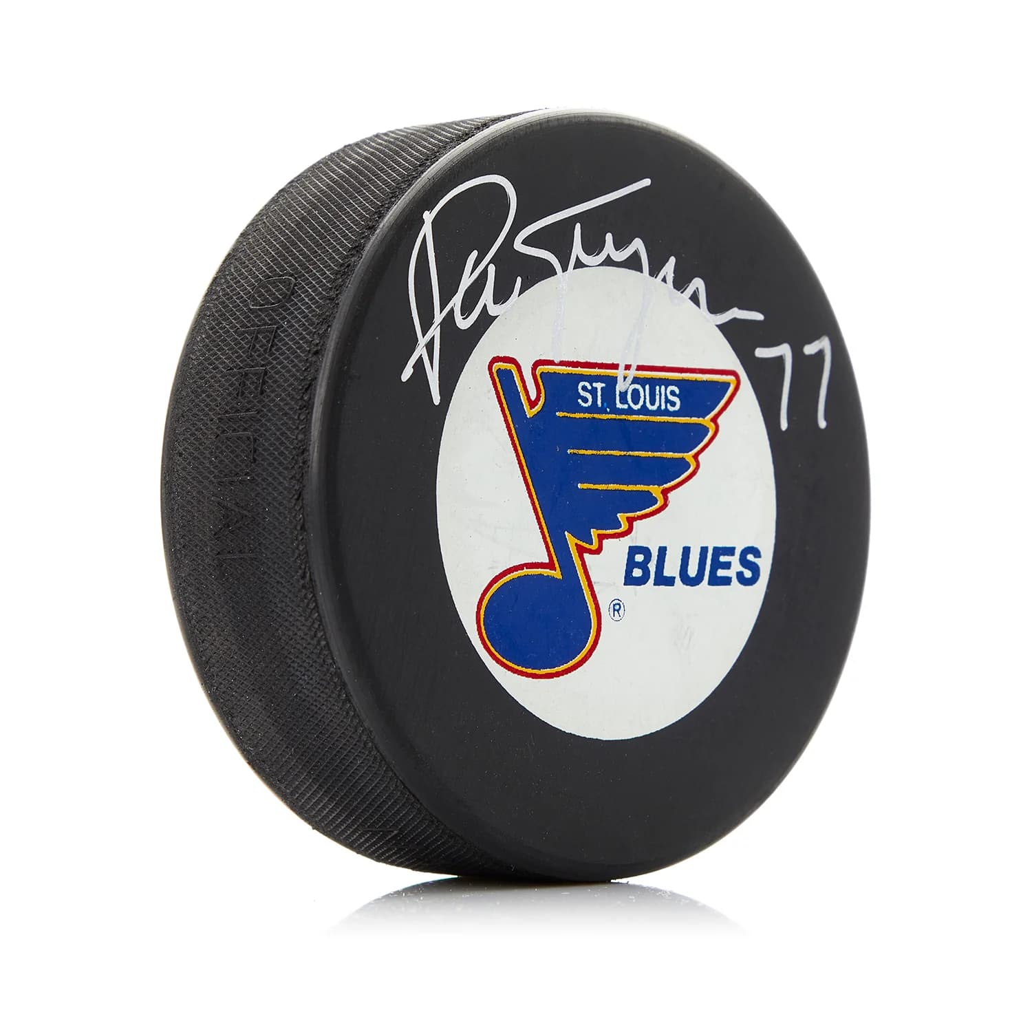 Pierre Turgeon Autographed St Louis Blues Hockey Puck Pierre Turgeon Puck hockey, St. Louis Blues, supplier stock photo