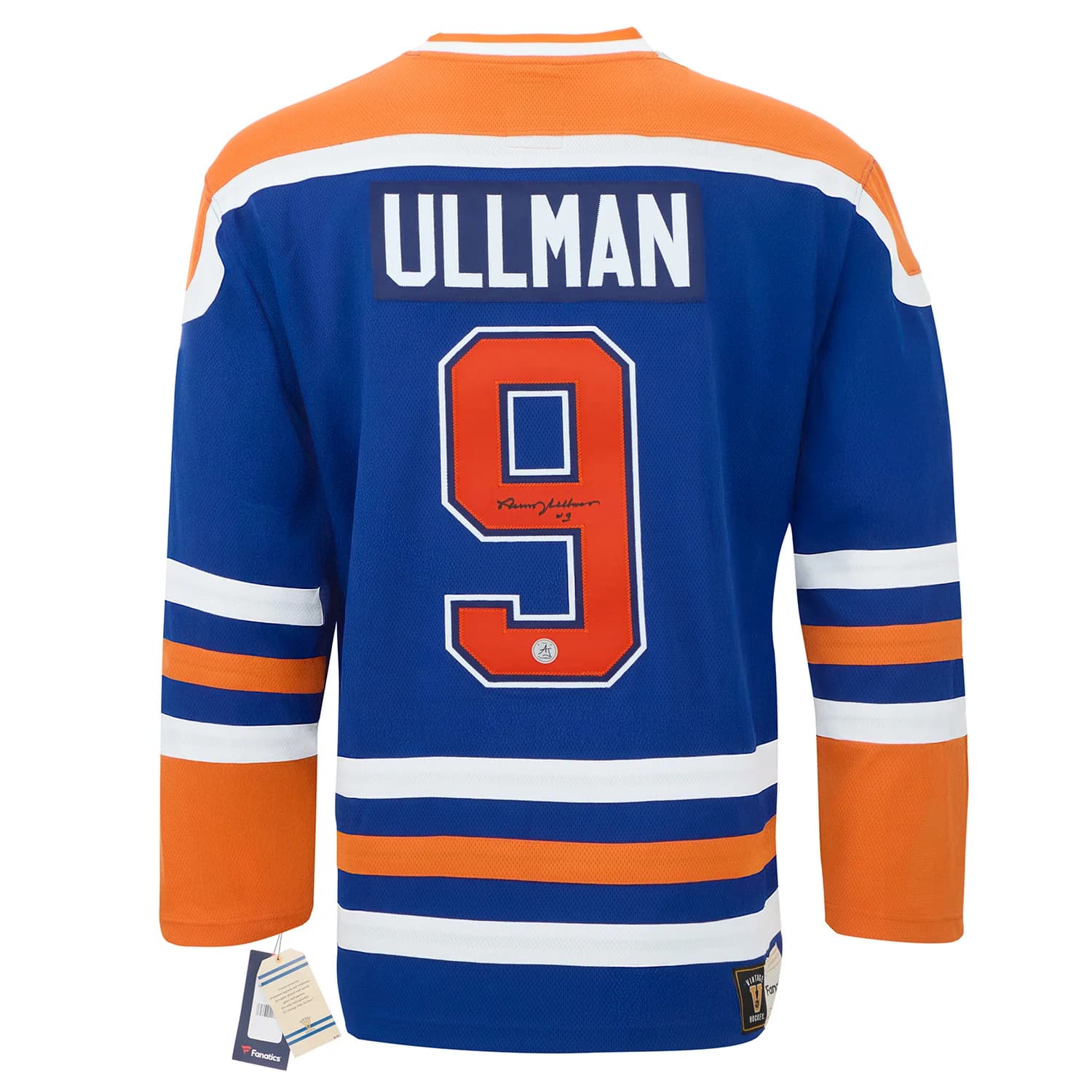 Norm Ullman Autographed Edmonton Oilers Fanatics Throwback Jersey Norm Ullman Jersey throwback, Edmonton Oilers, supplier stock photo
