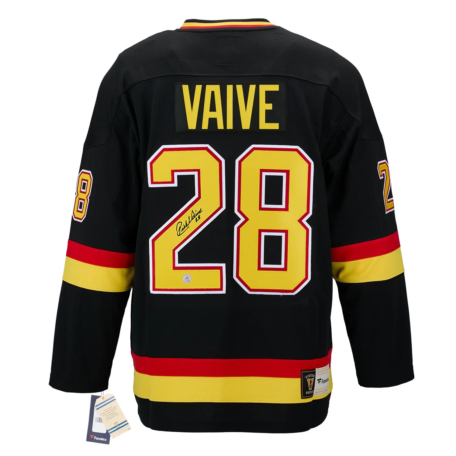 Rick Vaive Signed Vancouver Canucks Black Fanatics Throwback Jersey Rick Vaive Jersey black-throwback, Vancouver Canucks, supplier stock photo