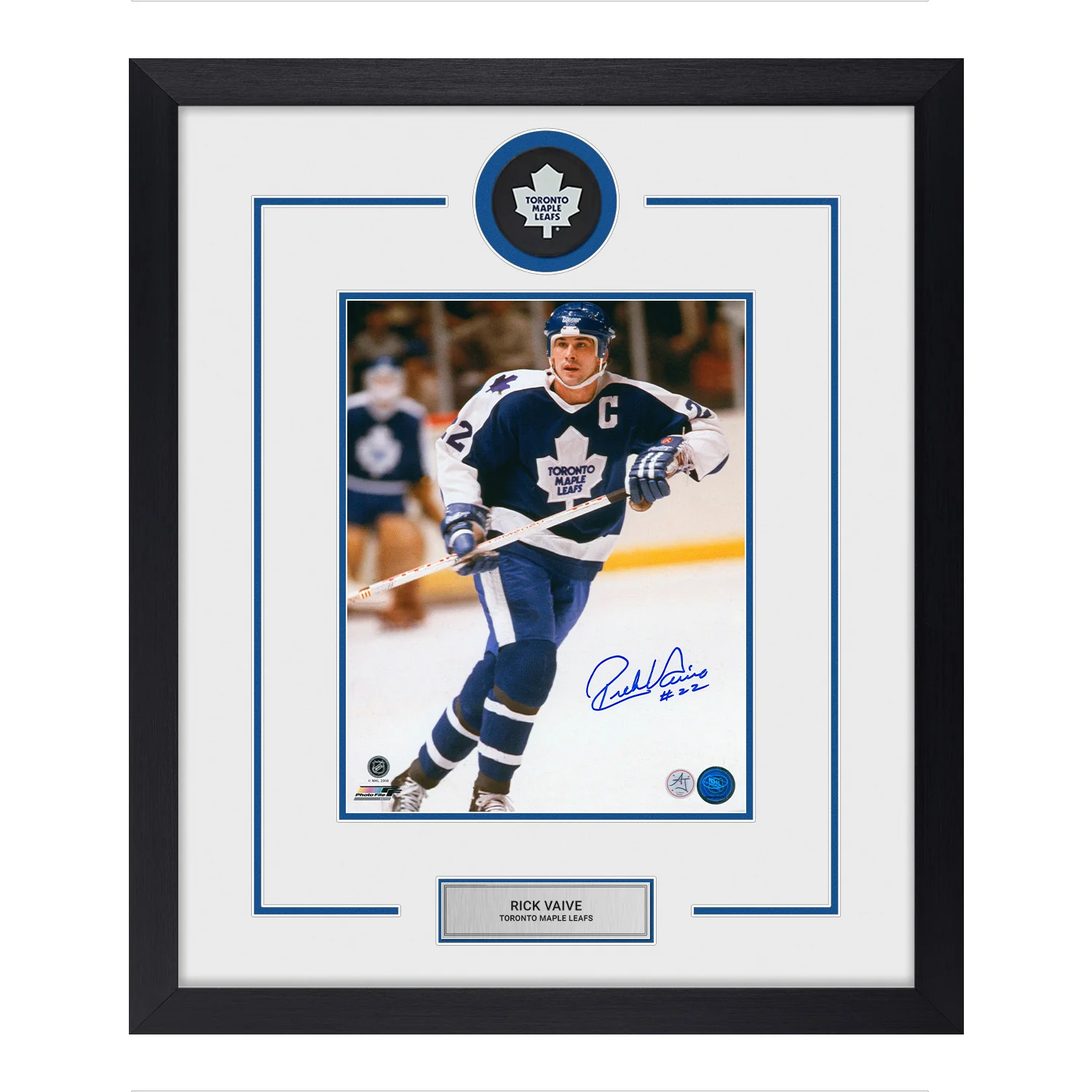 Rick Vaive Signed Toronto Maple Leafs Puck Logo 22x26 Frame Rick Vaive Puck 22x26-rick-vaive-toronto-maple-leafs-logo, Toronto Maple Leafs, supplier stock photo