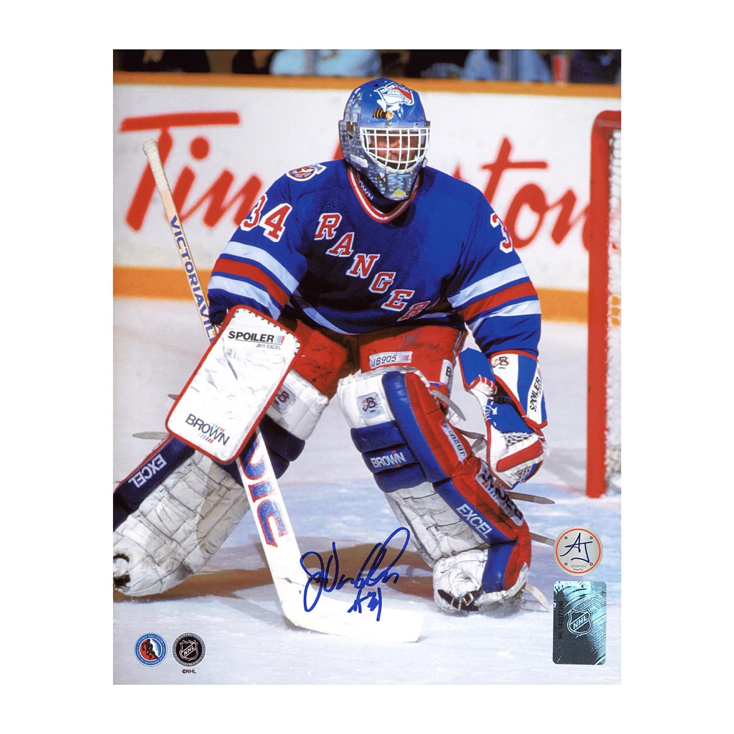 John Vanbiesbrouck Signed New York Rangers Painted Mask 8x10 Photo John Vanbiesbrouck Photo 8x10-painted-mask, New York Rangers, supplier stock photo