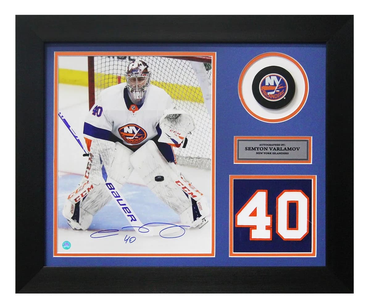 Semyon Varlamov Signed New York Islanders Game Day Number 20x24 Frame Semyon Varlamov Other 20x24-game-day-number-frame, New York Islanders, supplier stock photo