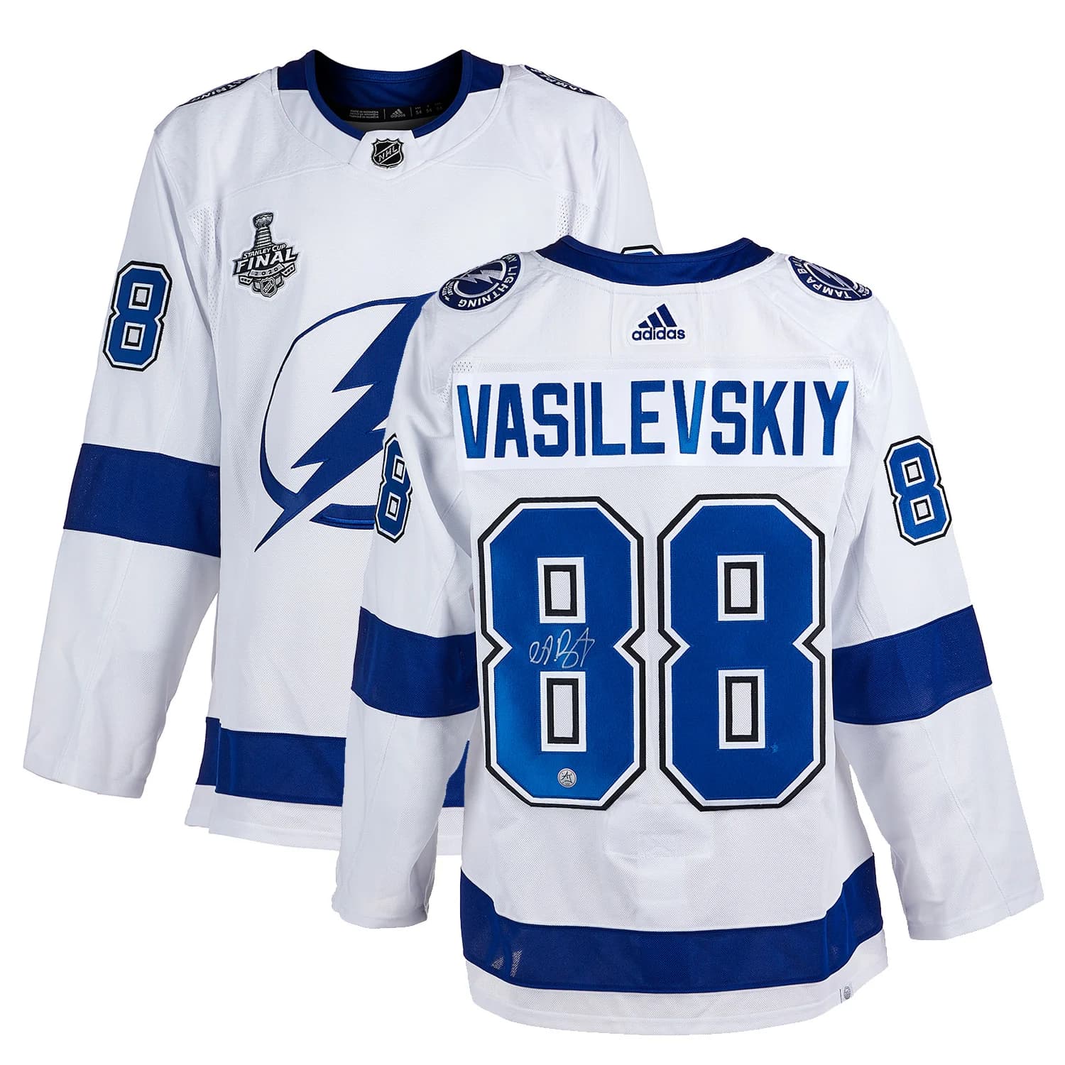 Andrei Vasilevskiy Signed Tampa Bay Lightning 2020 Stanley Cup adidas Jersey Andrei Vasilevskiy Jersey 2020-stanley-cup-adidas, Tampa Bay Lightning, view 3, supplier stock photo