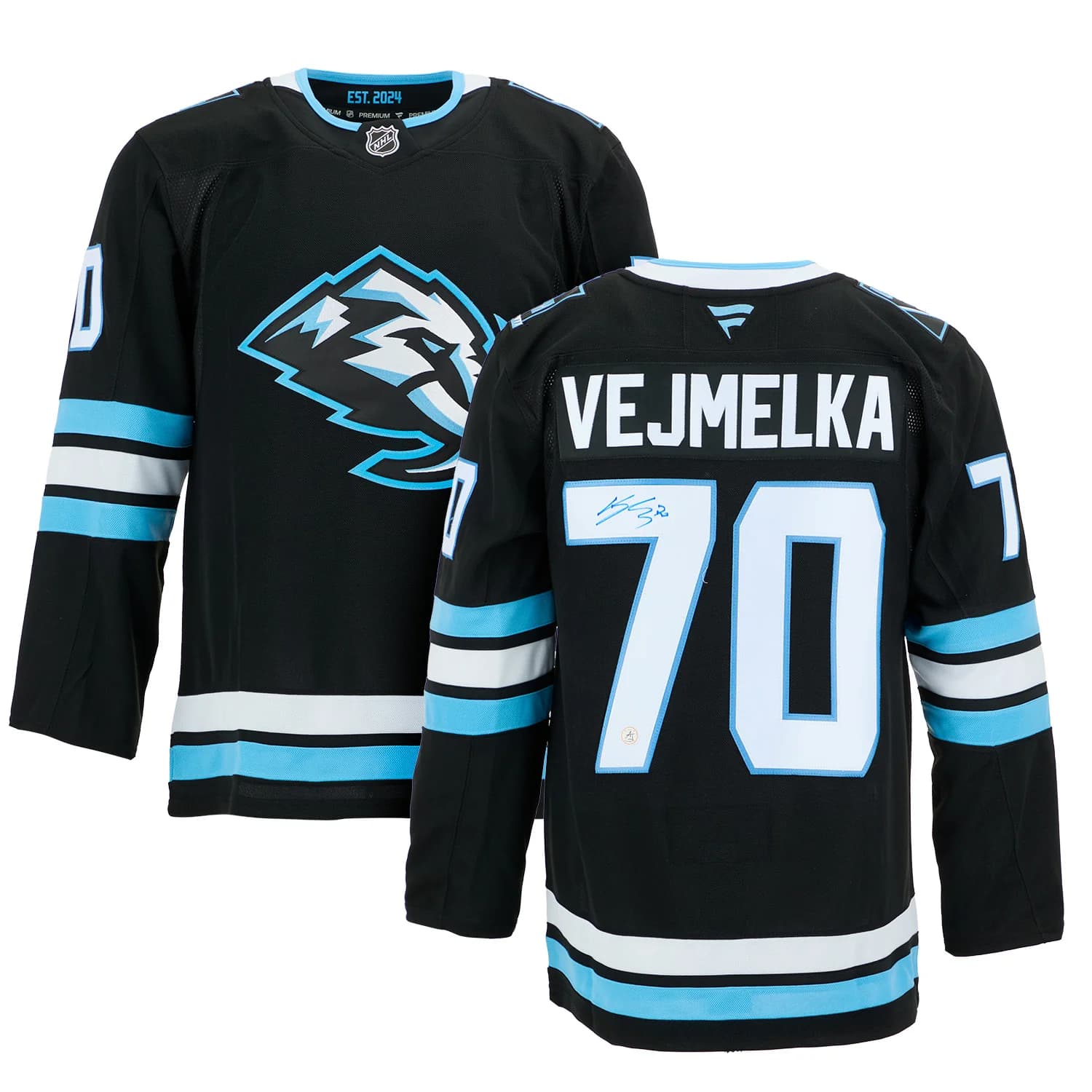 Karel Vejmelka Autographed Utah Mammoth Fanatics Premium Jersey Karel Vejmelka Jersey utah-mammoth-premium, view 3, supplier stock photo
