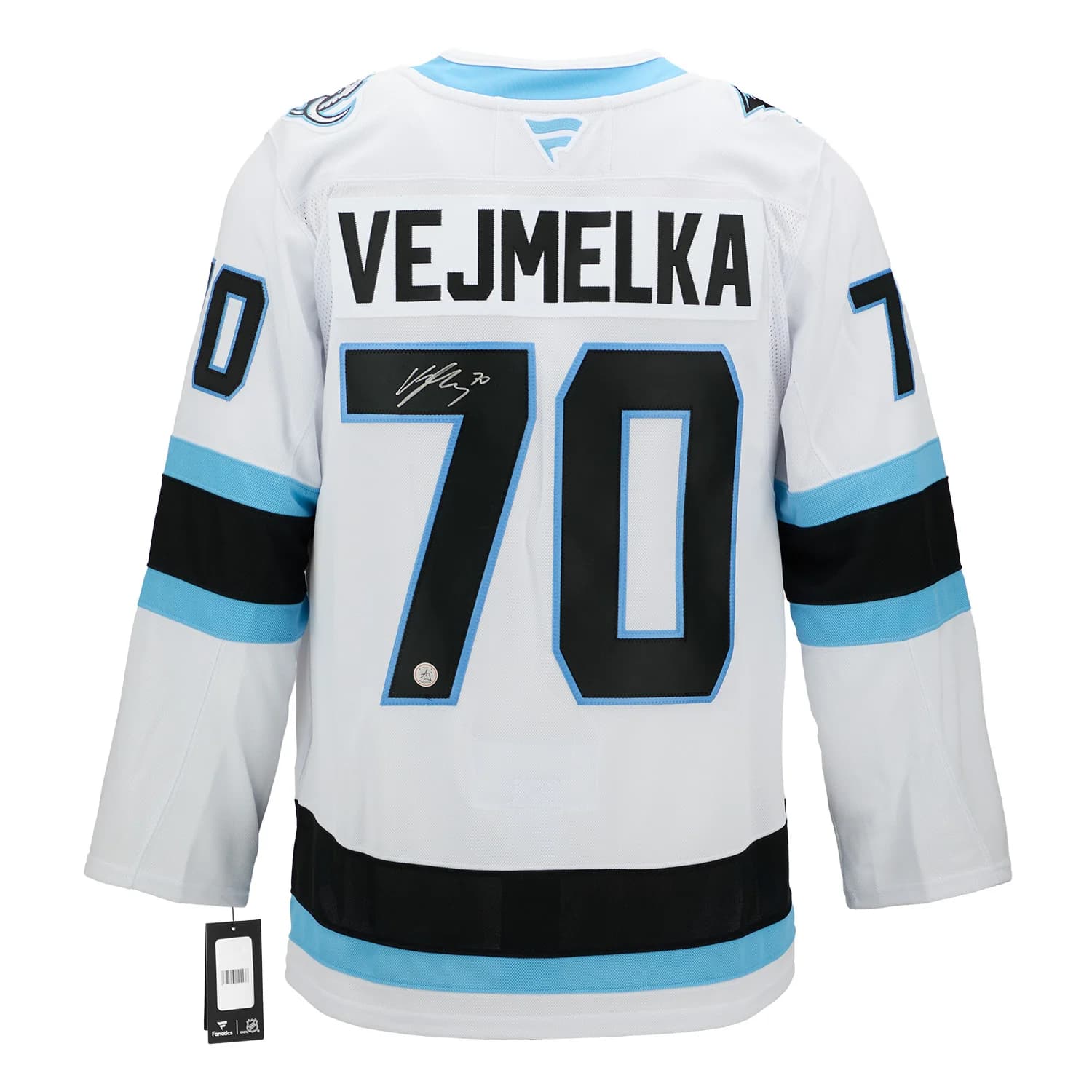 Karel Vejmelka Signed Utah Mammoth White Fanatics Premium Jersey Karel Vejmelka Jersey utah-mammoth-white-premium, supplier stock photo