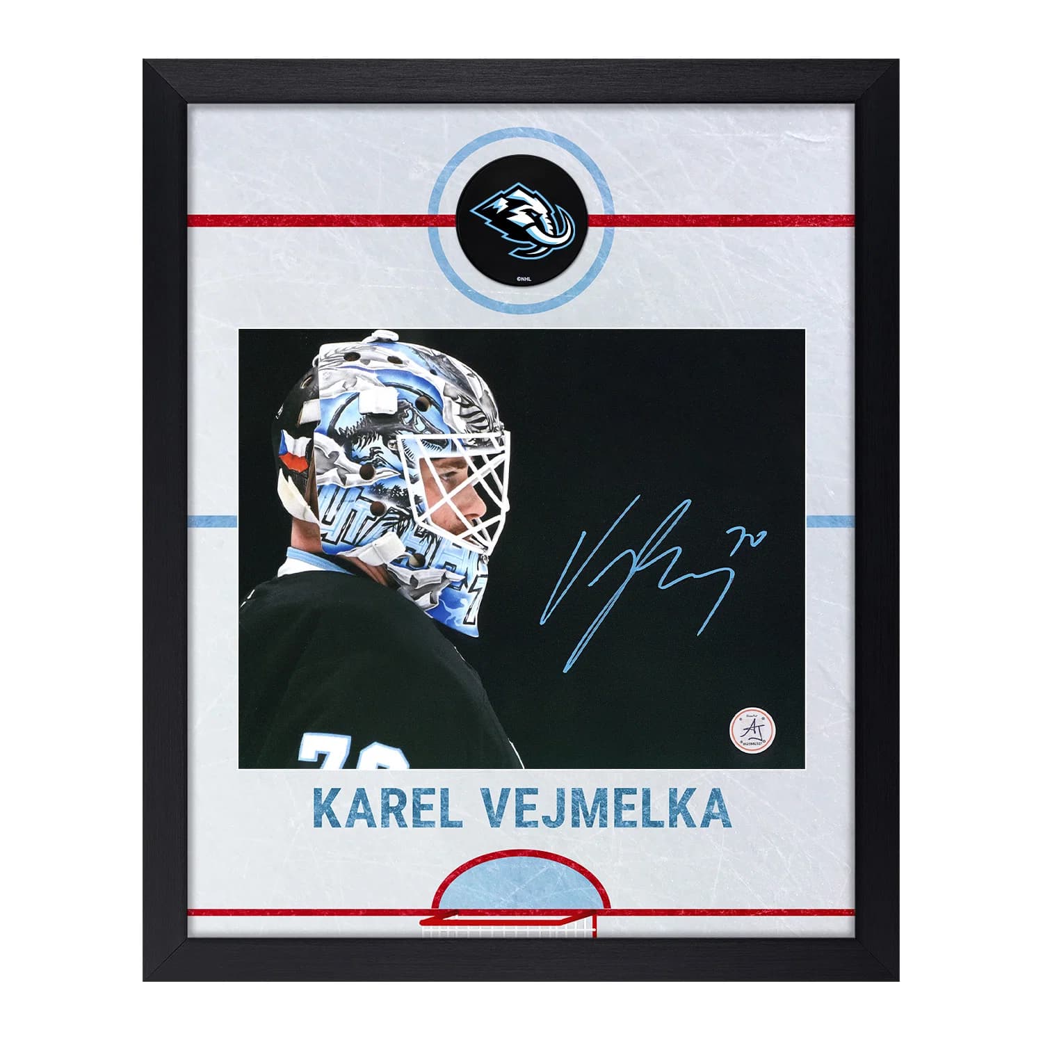 Karel Vejmelka Autographed Utah Mammoth Graphic Rink 18x22 Frame Karel Vejmelka Other 18x22-utah-mammoth-graphic-rink-frame, supplier stock photo
