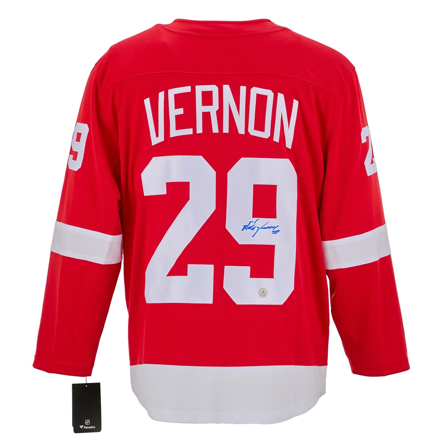 Mike Vernon Autographed Detroit Red Wings Fanatics Breakaway Jersey Mike Vernon Jersey breakaway, Detroit Red Wings, supplier stock photo