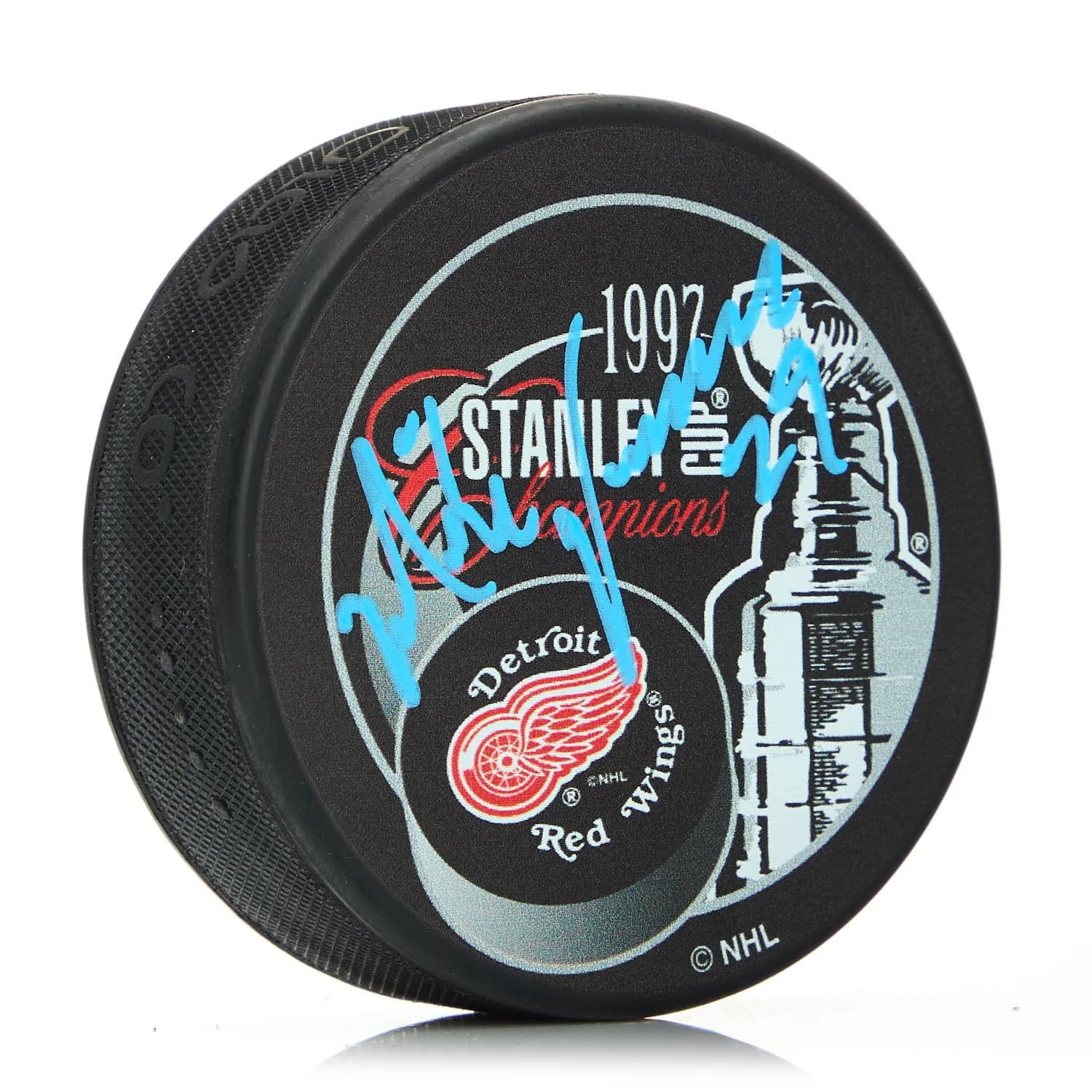 Mike Vernon Autographed Detroit Red Wings 1997 Stanley Cup Puck Mike Vernon Puck 1997-stanley-cup, Detroit Red Wings, supplier stock photo