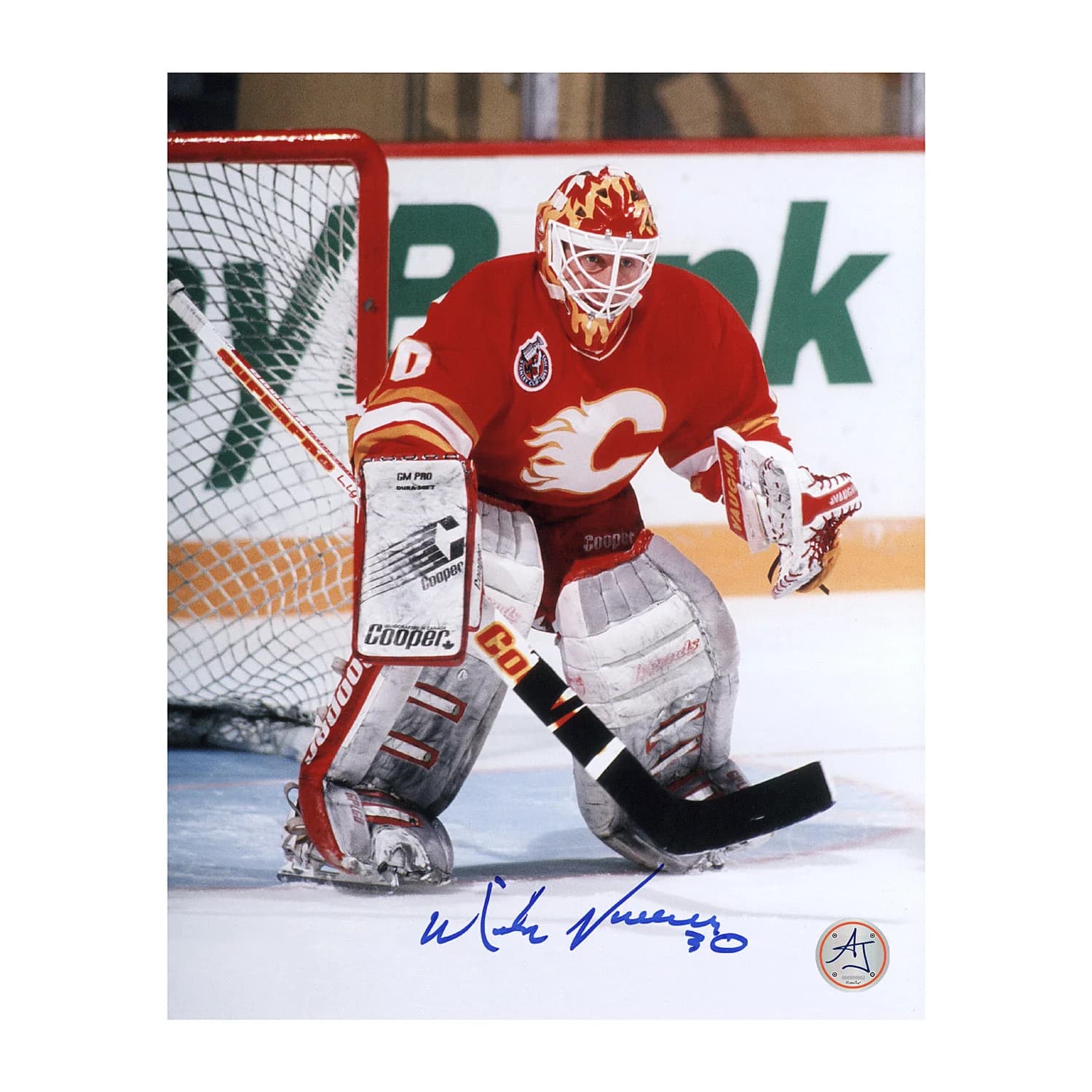 Mike Vernon Autographed Calgary Flames Goalie 8x10 Photo Mike Vernon Photo 8x10-goalie, Calgary Flames, supplier stock photo