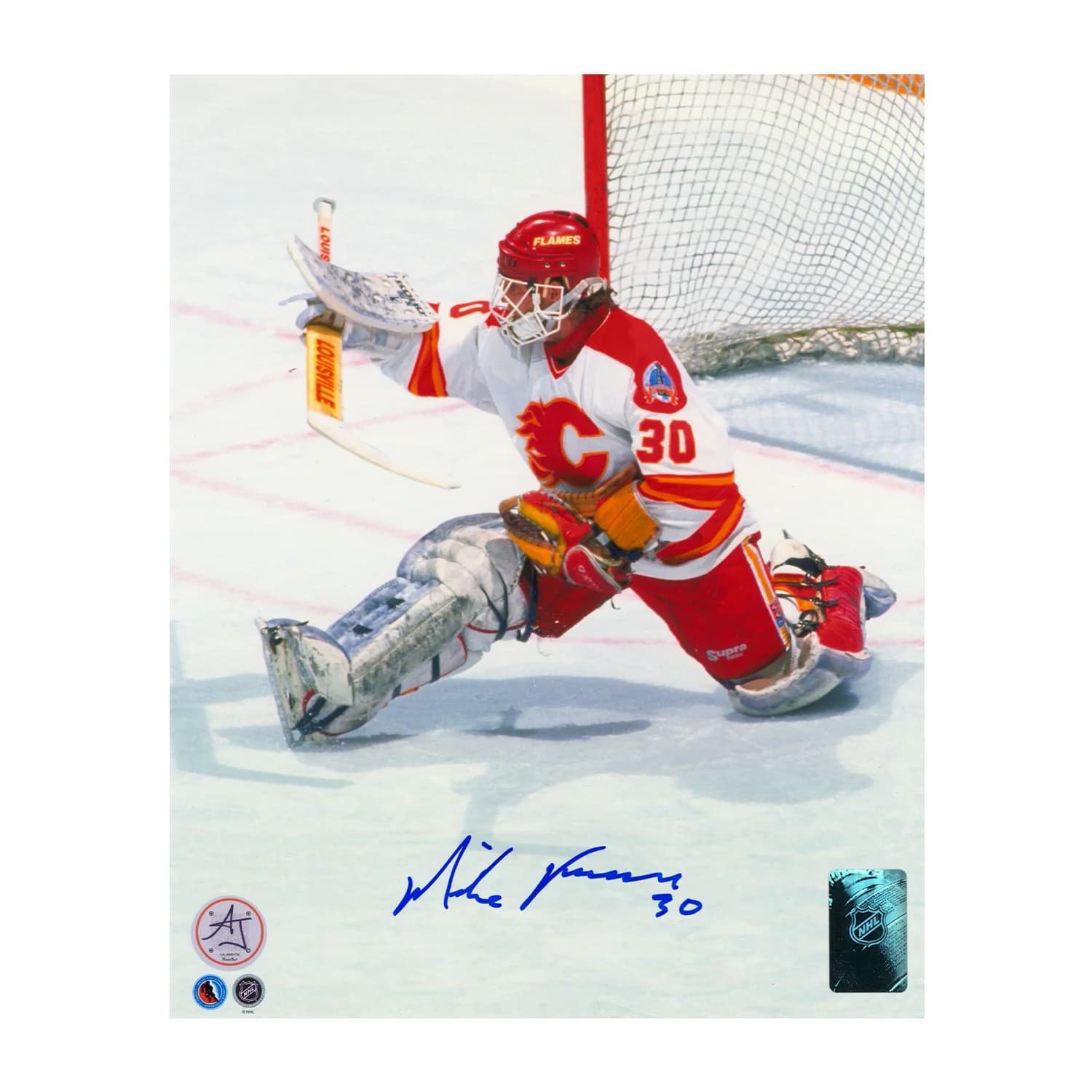 Mike Vernon Autographed Calgary Flames Playoff Finals 8x10 Photo Mike Vernon Photo 8x10-playoff-finals, Calgary Flames, supplier stock photo