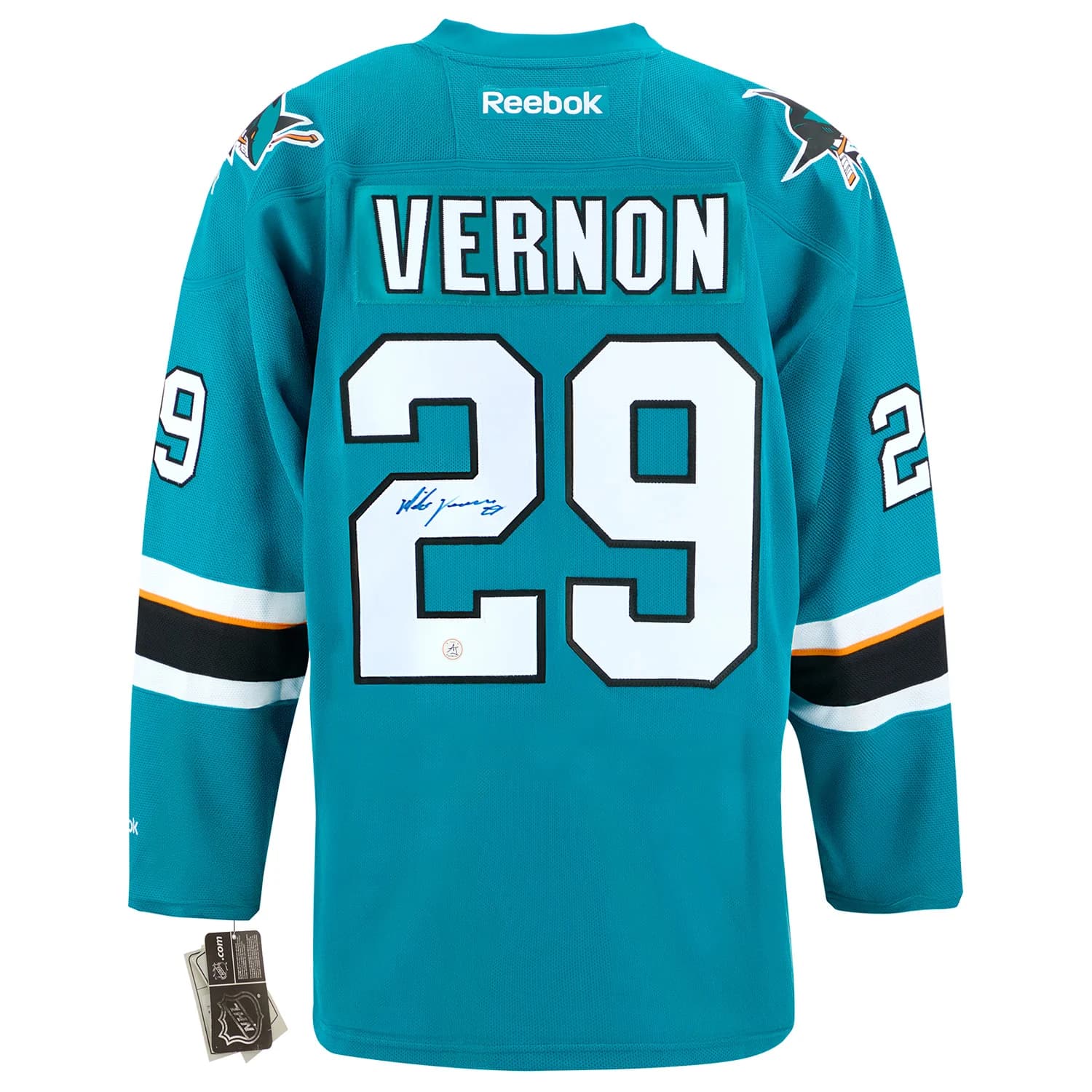 Mike Vernon Autographed San Jose Sharks Vintage Reebok Jersey Mike Vernon Jersey vintage-reebok, San Jose Sharks, supplier stock photo