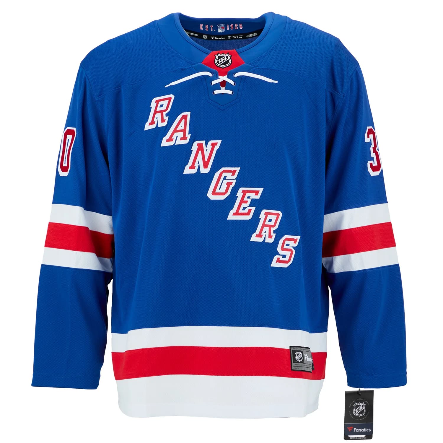 Gilles Villemure Autographed New York Rangers Fanatics Breakaway Jersey Gilles Villemure Jersey breakaway, New York Rangers, view 2, supplier stock photo