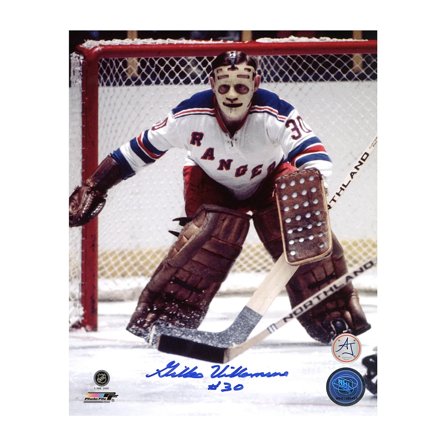 Gilles Villemure Autographed New York Rangers Netminder 8x10 Photo Gilles Villemure Photo 8x10-netminder, New York Rangers, supplier stock photo