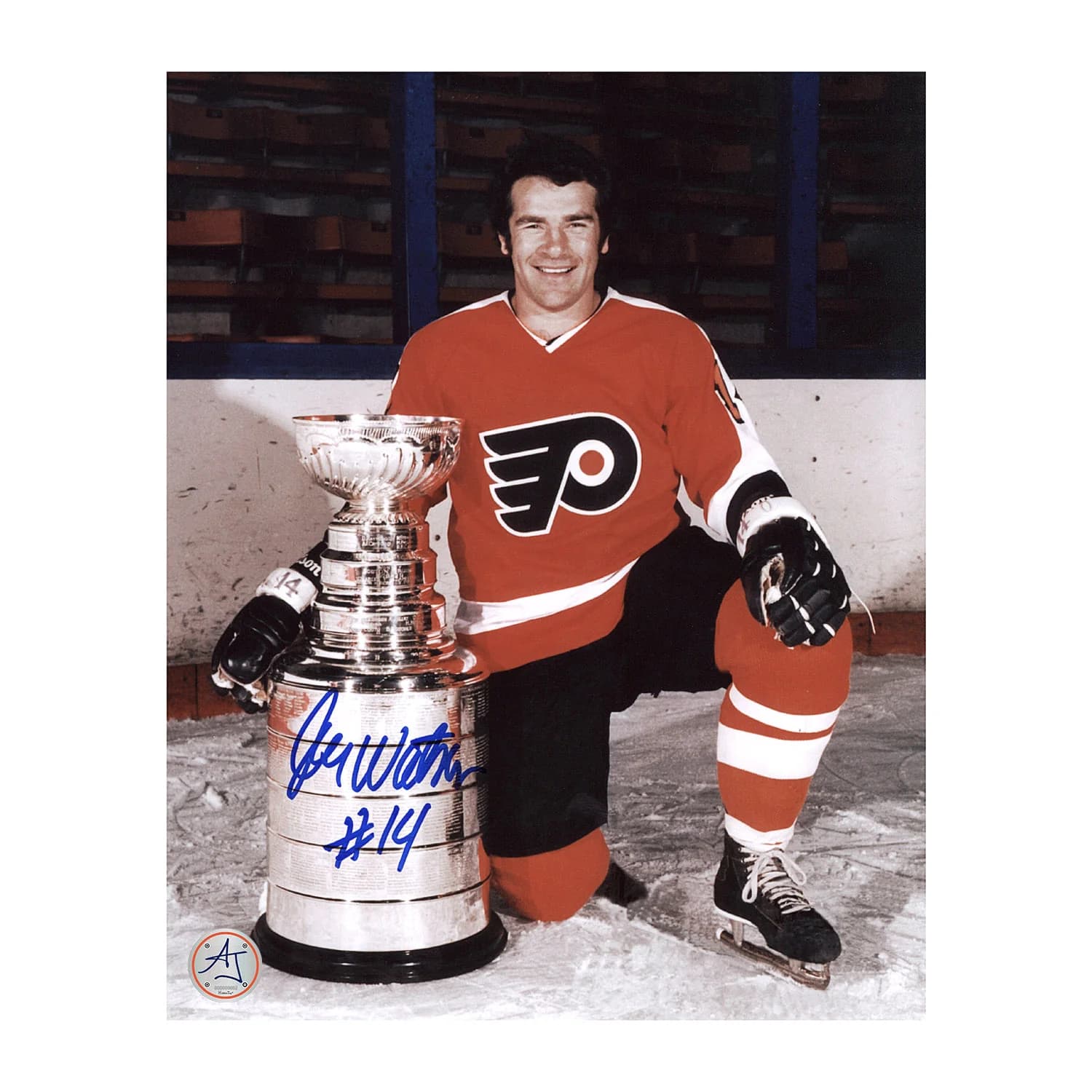 Joe Watson Autographed Philadelphia Flyers Stanley Cup 8x10 Photo Joe Watson Photo 8x10-stanley-cup, Philadelphia Flyers, supplier stock photo