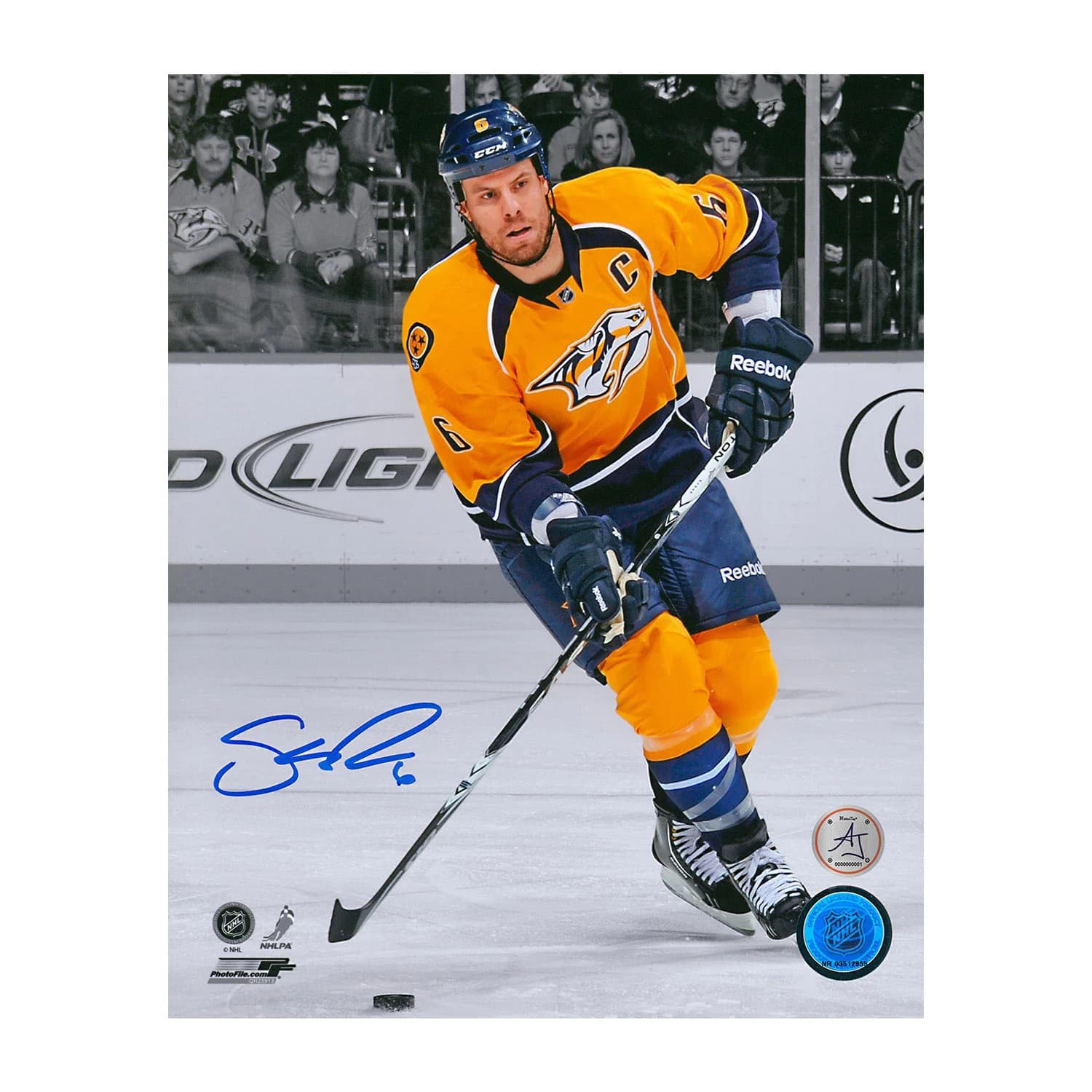 Shea Weber Signed Nashville Predators colour Isolation 8x10 Photo Shea Weber Photo 8x10-colour-isolation, Nashville Predators, supplier stock photo