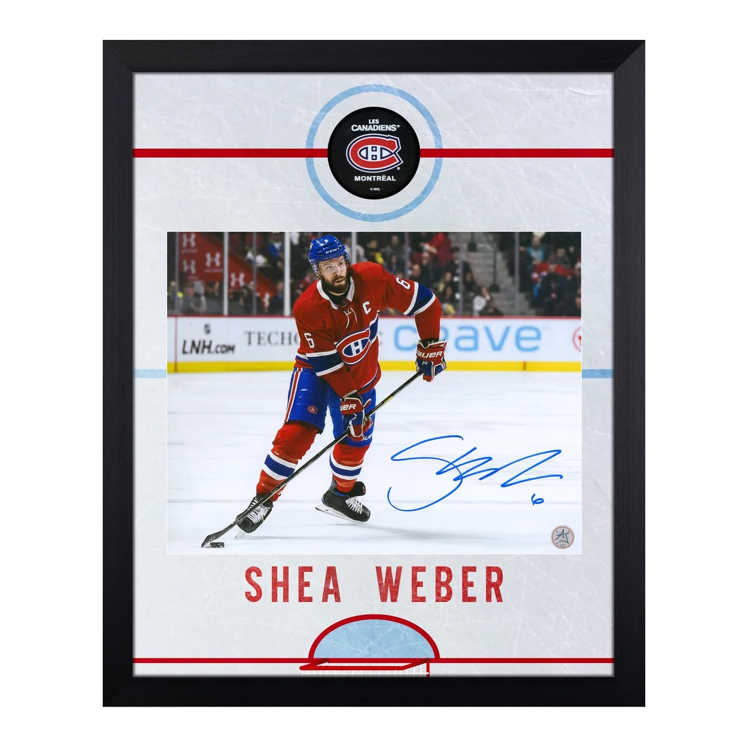 Shea Weber Signed Montreal Canadiens Graphic Rink 19x23 Frame Shea Weber Other 19x23-graphic-rink-frame, Montreal Canadiens, supplier stock photo
