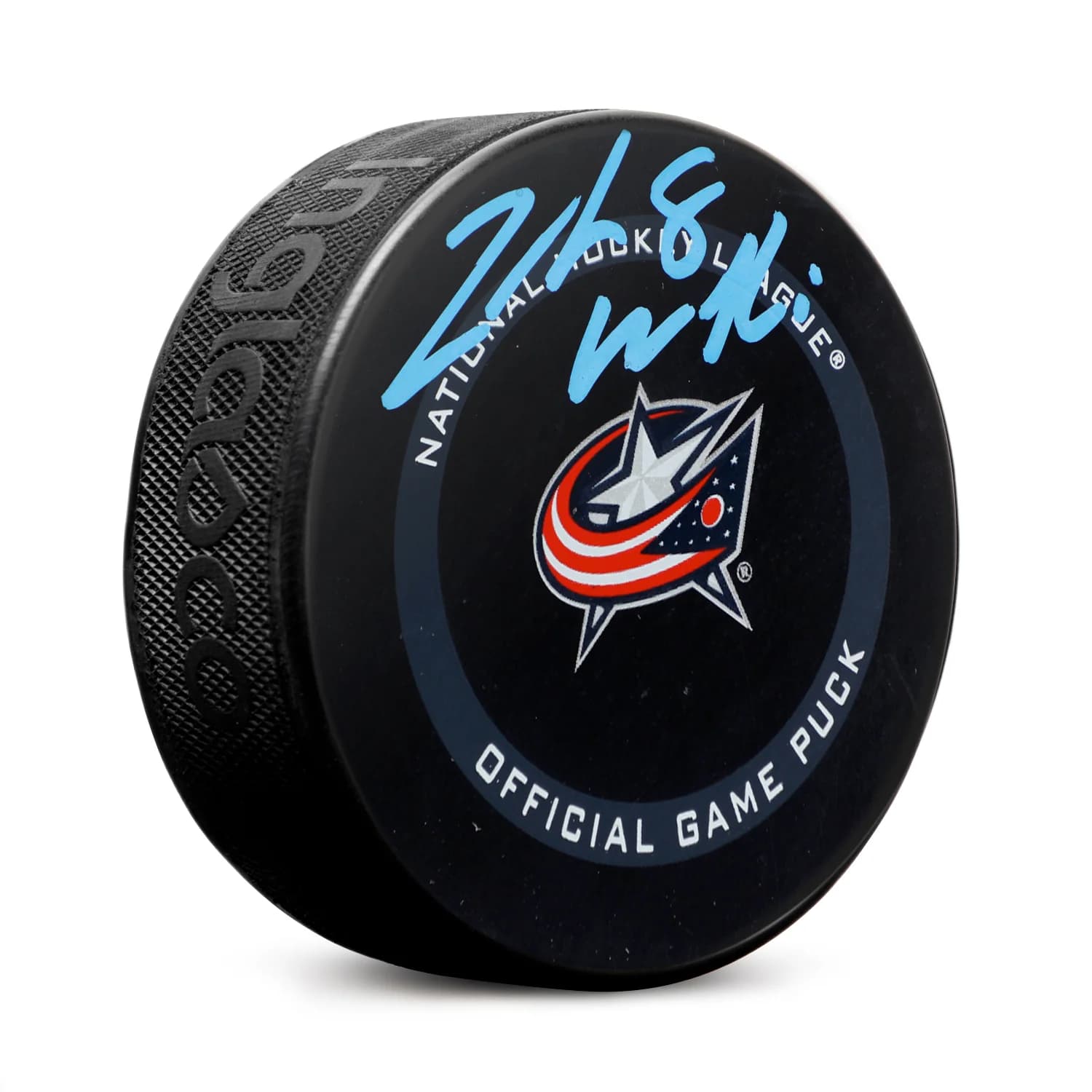 Zach Werenski Signed Columbus Blue Jackets Official Game Puck Zach Werenski Puck game, Columbus Blue Jackets, supplier stock photo
