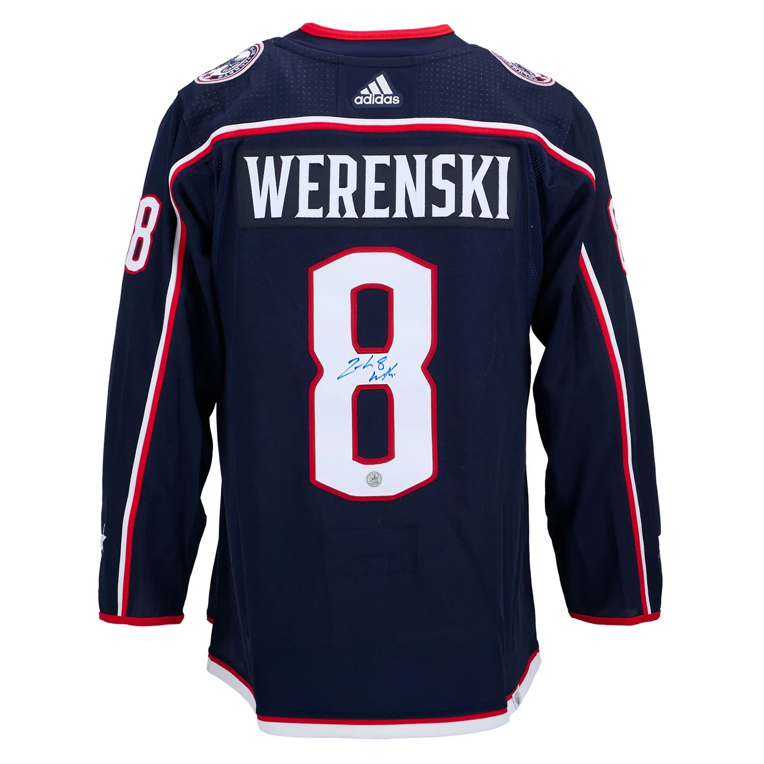 Zach Werenski Autographed Columbus Blue Jackets adidas Jersey Zach Werenski Jersey adidas, Columbus Blue Jackets, supplier stock photo