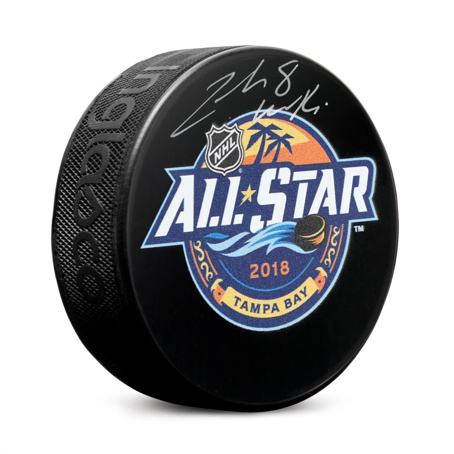 Zach Werenski Autographed 2018 NHL All-Star Game Hockey Puck Zach Werenski Puck 2018-nhl-all-star-game-hockey, supplier stock photo