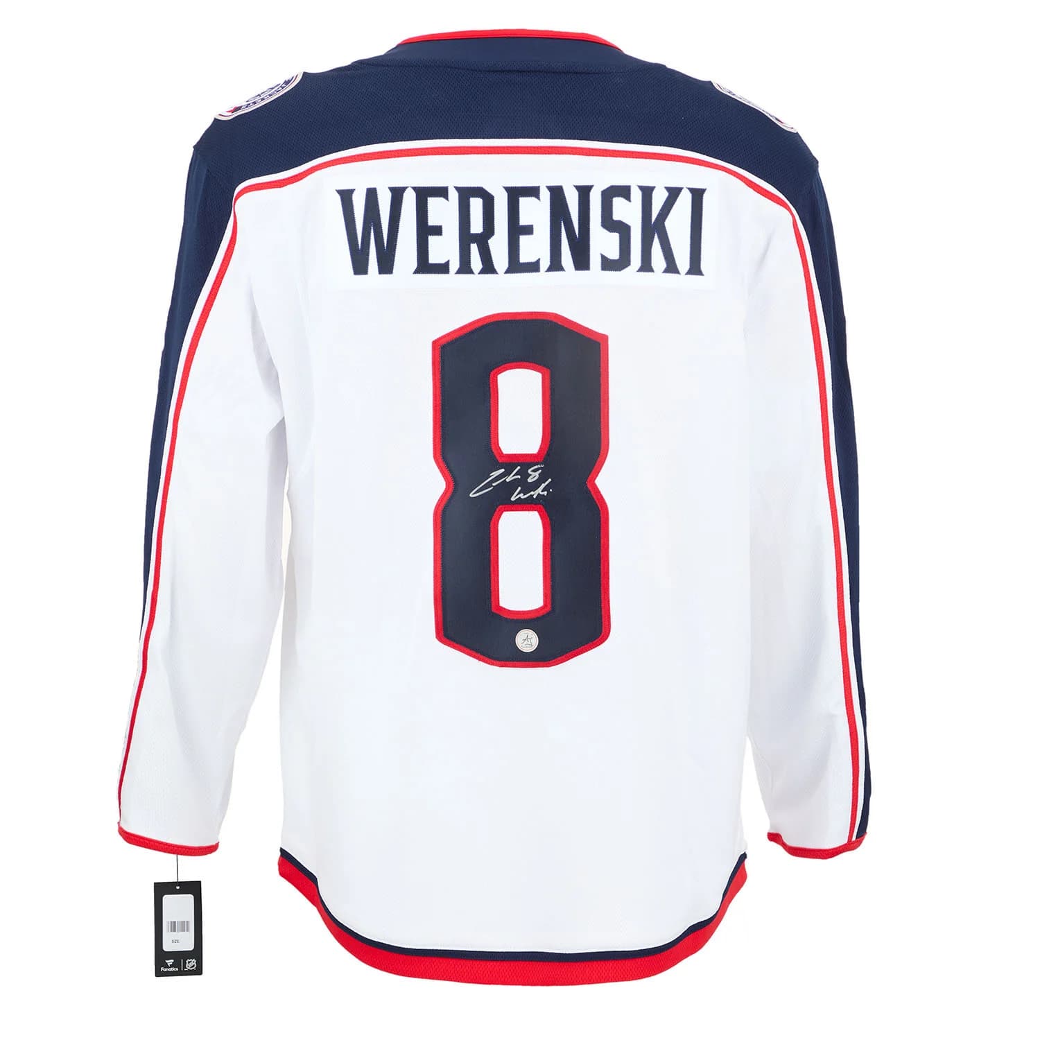 Zach Werenski Signed Columbus Blue Jackets White Fanatics Breakaway Jersey Zach Werenski Jersey white-breakaway, Columbus Blue Jackets, supplier stock photo