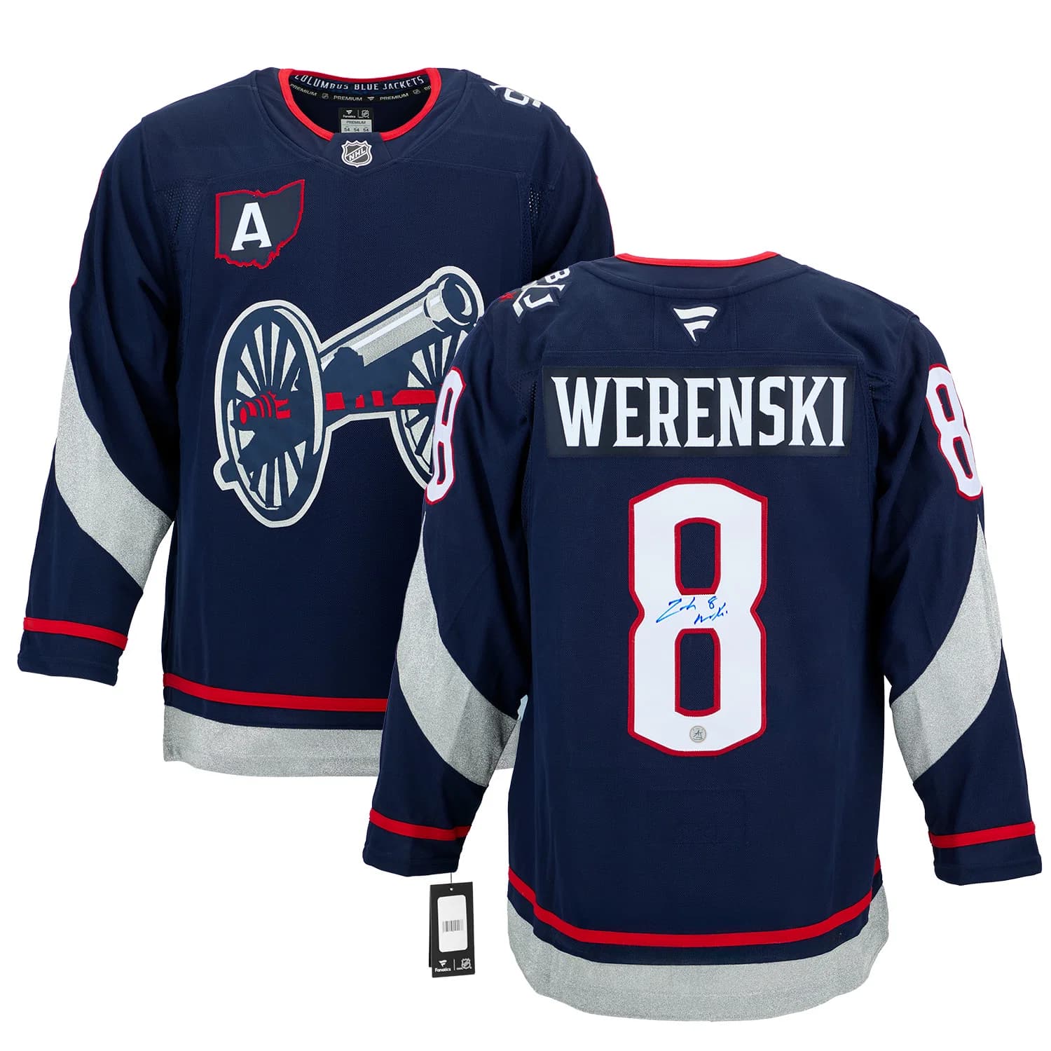 Zach Werenski Signed Columbus Blue Jackets 2025 Stadium Series Jersey Zach Werenski Jersey 2025-stadium-series, Columbus Blue Jackets, view 3, supplier stock photo