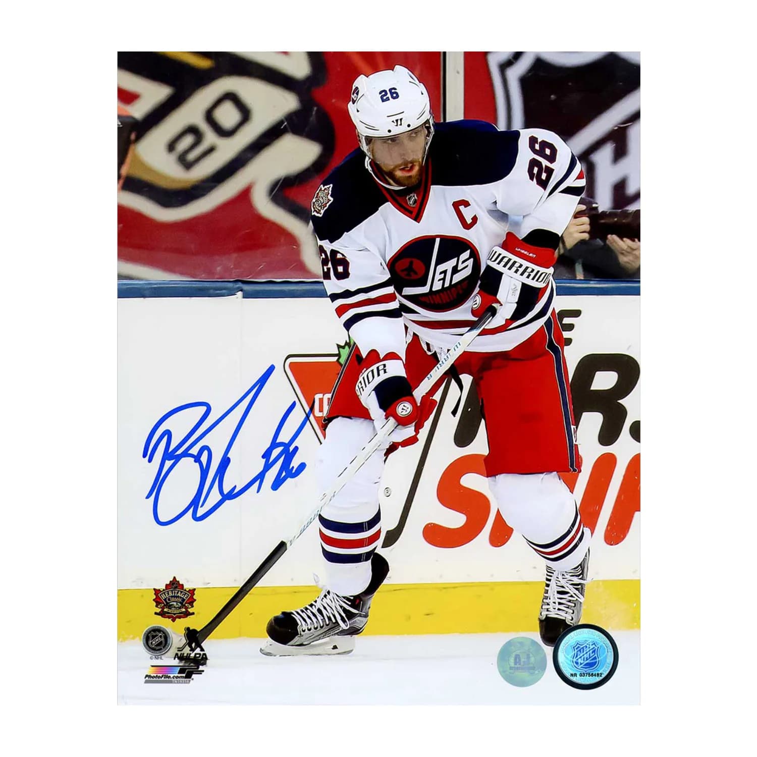 Blake Wheeler Autographed Winnipeg Jets Puck Rush 8x10 Photo Blake Wheeler Puck 8x10-rush, Winnipeg Jets, supplier stock photo
