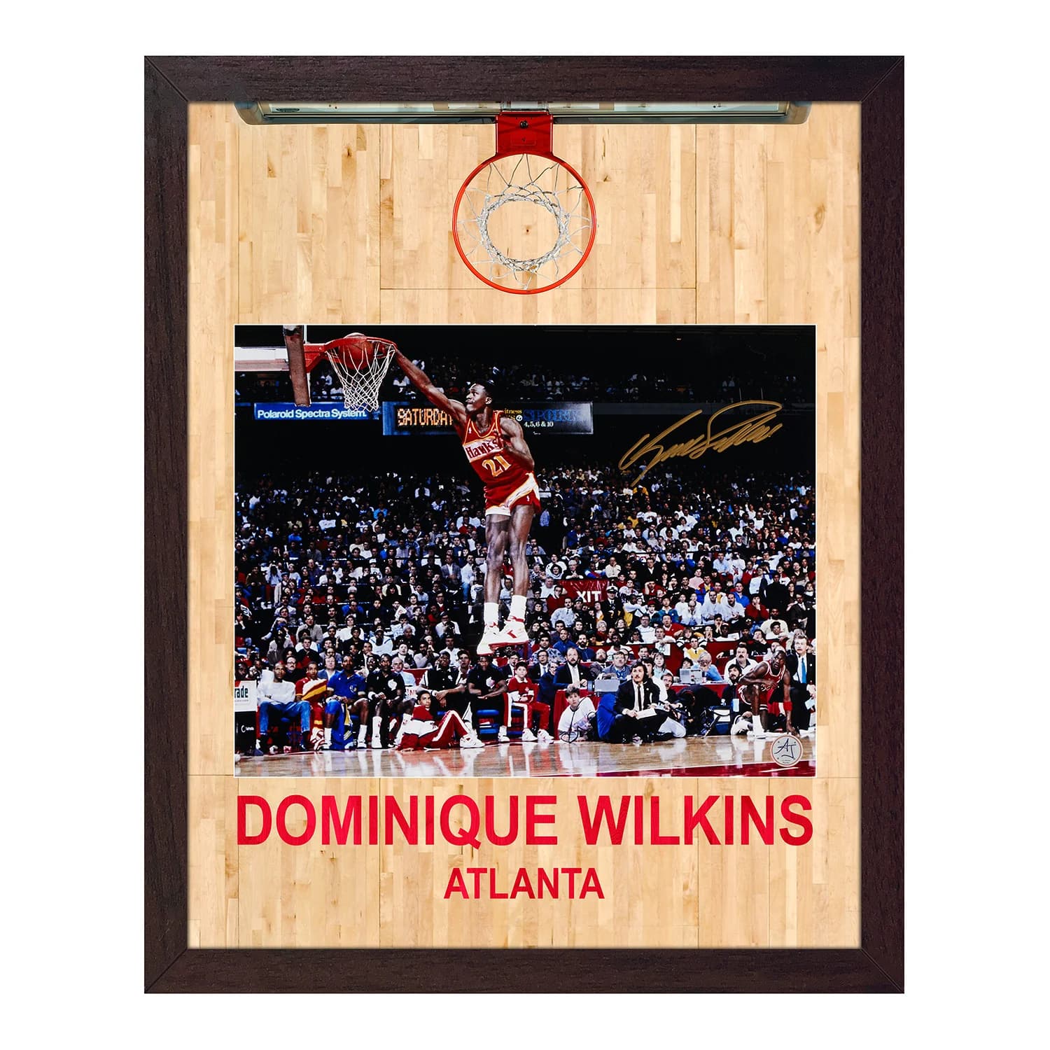 Dominique Wilkins Signed Atlanta Hawks Aerial Hoop Graphic 19x23 Frame Dominique Wilkins Other 19x23-atlanta-hawks-aerial-hoop-graphic-frame, supplier stock photo