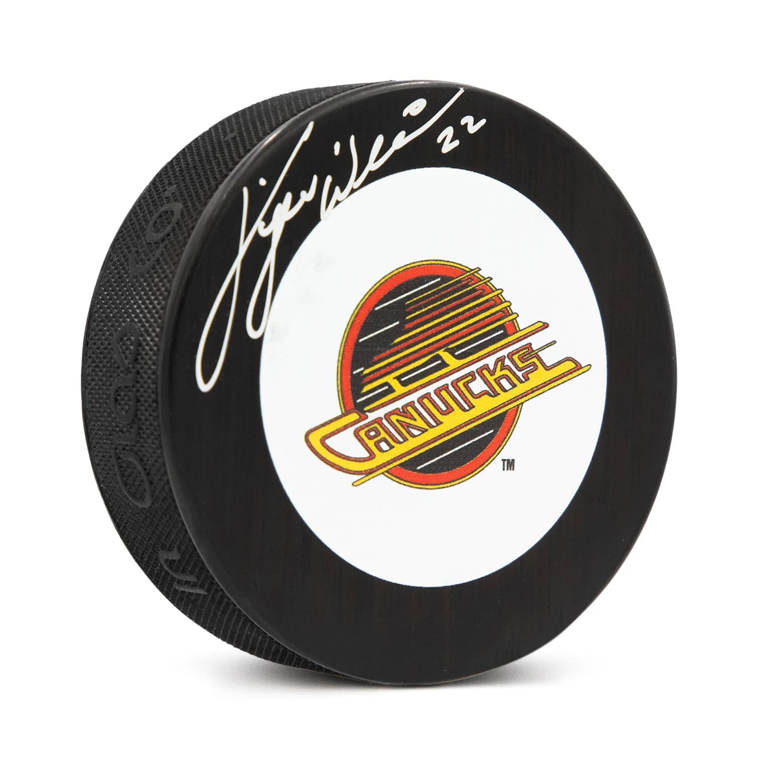 Tiger Williams Autographed Vancouver Canucks Retro Logo Puck Tiger Williams Puck retro-logo, Vancouver Canucks, supplier stock photo