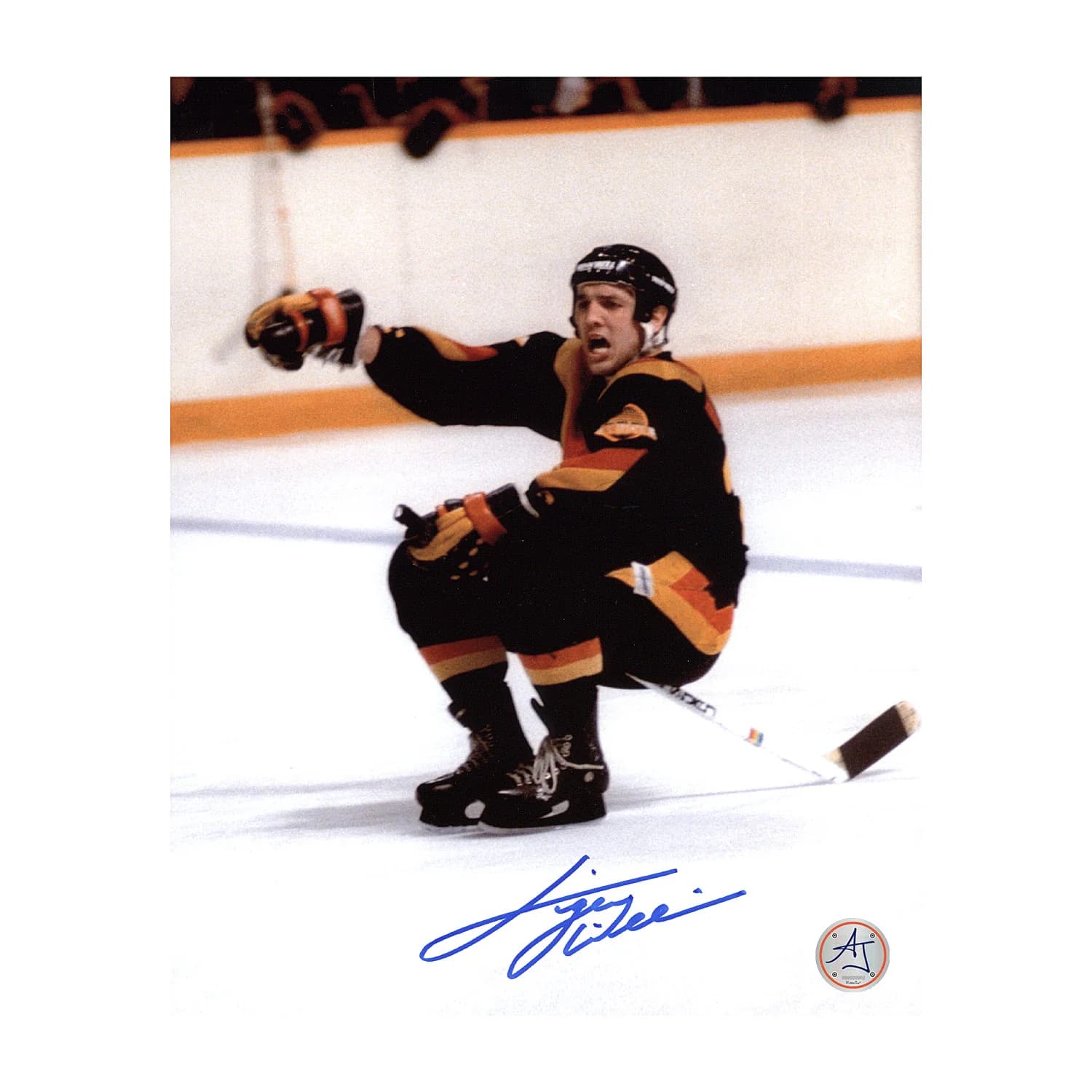 Tiger Williams Vancouver Canucks Autographed Riding The Stick 8x10 Photo Tiger Williams Photo 8x10-riding-stick, Vancouver Canucks, supplier stock photo
