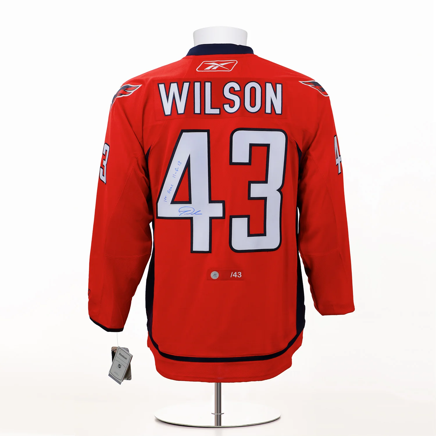 Tom Wilson Washington Capitals Signed & Dated 1st Goal Reebok Jersey #/43 Tom Wilson Jersey dated-1st-goal-reebok-43, Washington Capitals, supplier stock photo