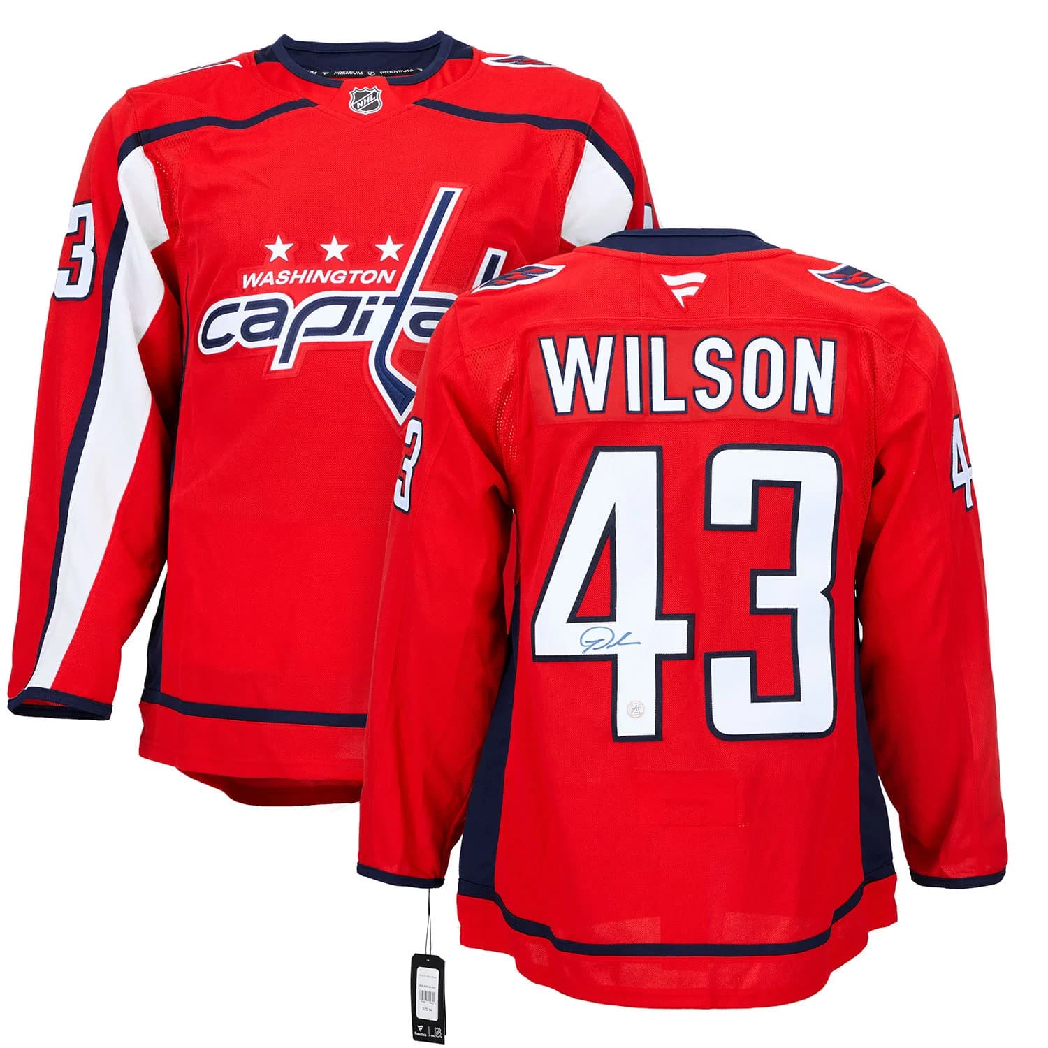 Tom Wilson Autographed Washington Capitals Fanatics Premium Jersey Tom Wilson Jersey premium, Washington Capitals, view 3, supplier stock photo