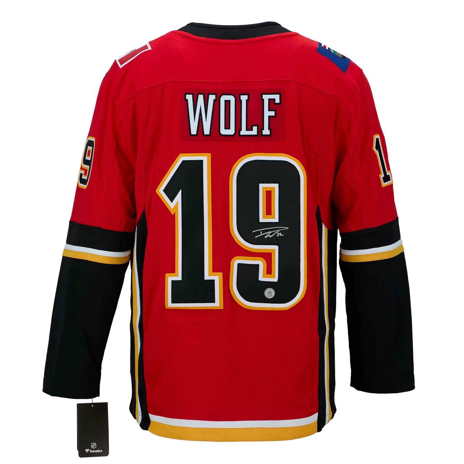 Dustin Wolf Autographed Calgary Flames Draft Day Fanatics Breakaway Jersey Dustin Wolf Jersey draft-day-breakaway, Calgary Flames, supplier stock photo