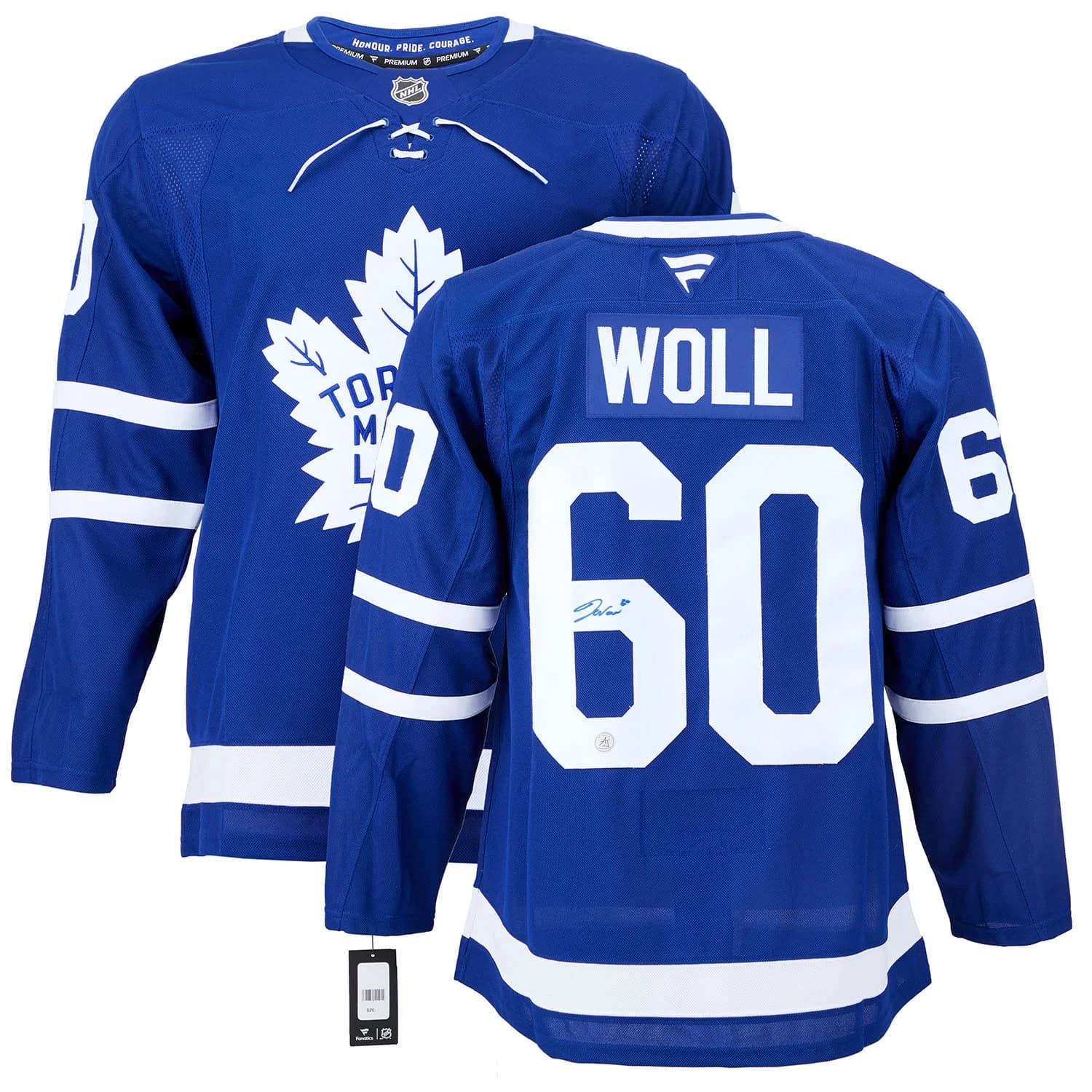 Joseph Woll Autographed Toronto Maple Leafs Fanatics Premium Jersey Joseph Woll Jersey premium, Toronto Maple Leafs, view 3, supplier stock photo