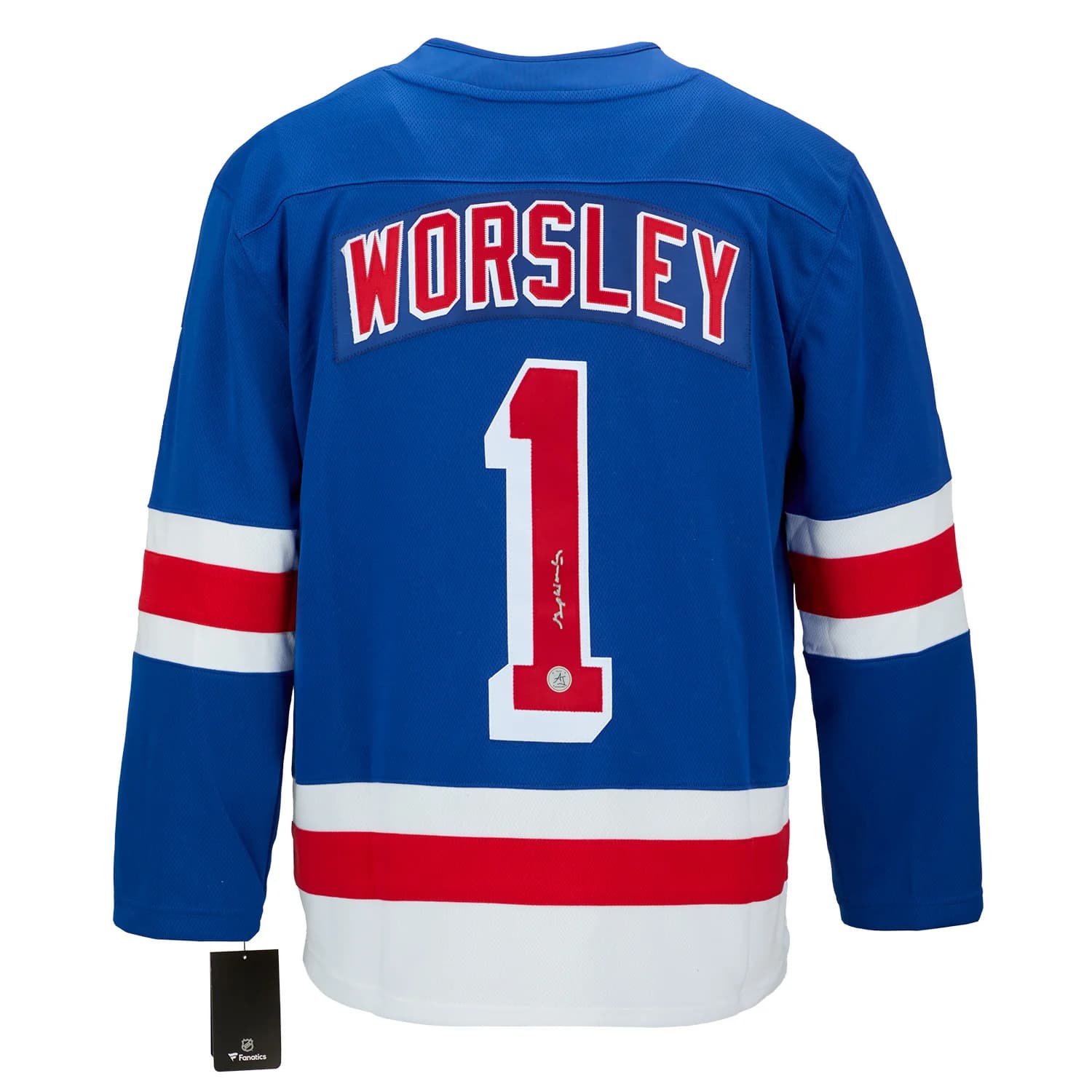 Gump Worsley Signed New York Rangers Fanatics Breakaway Jersey Gump Worsley Jersey breakaway, New York Rangers, supplier stock photo