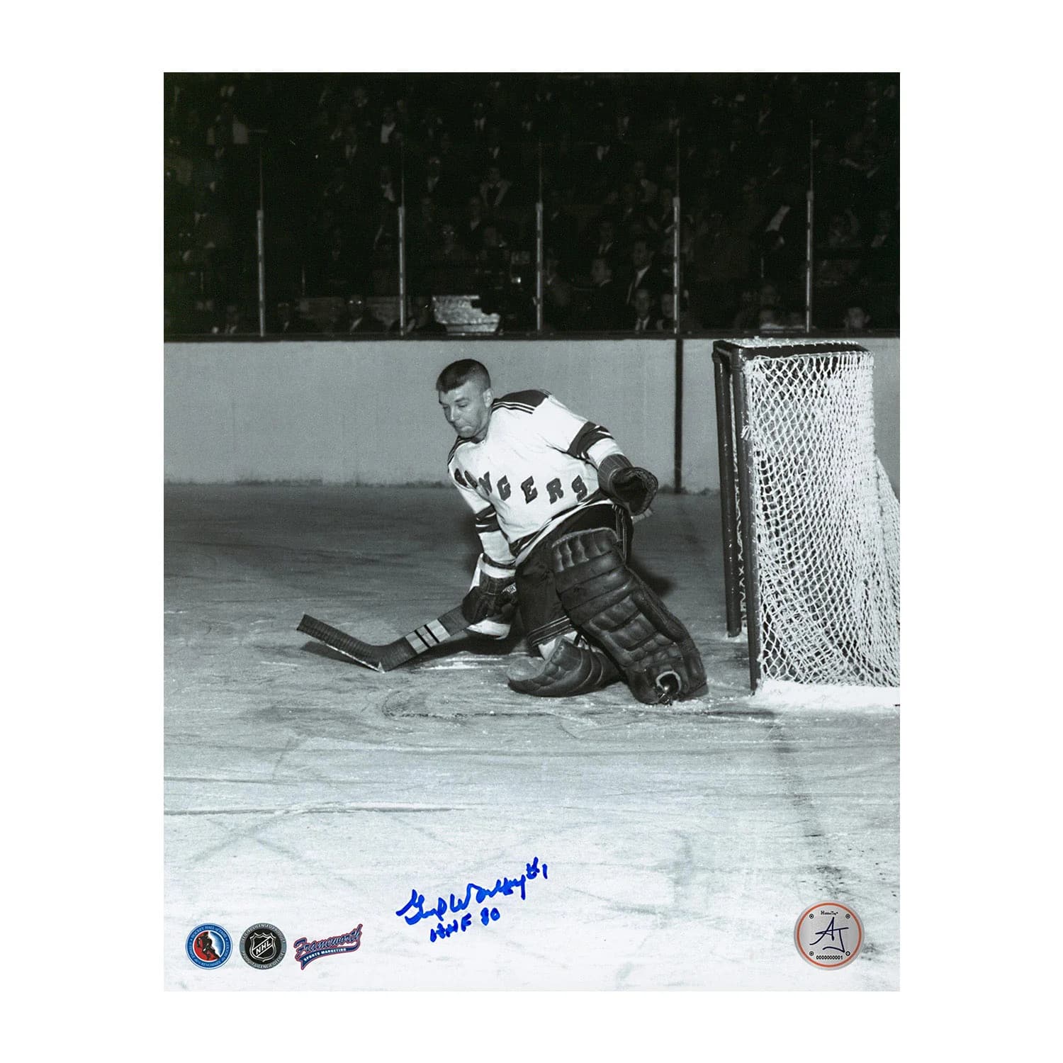 Gump Worsley Autographed New York Rangers Historic Goalie 8x10 Photo Gump Worsley Photo 8x10-historic-goalie, New York Rangers, supplier stock photo