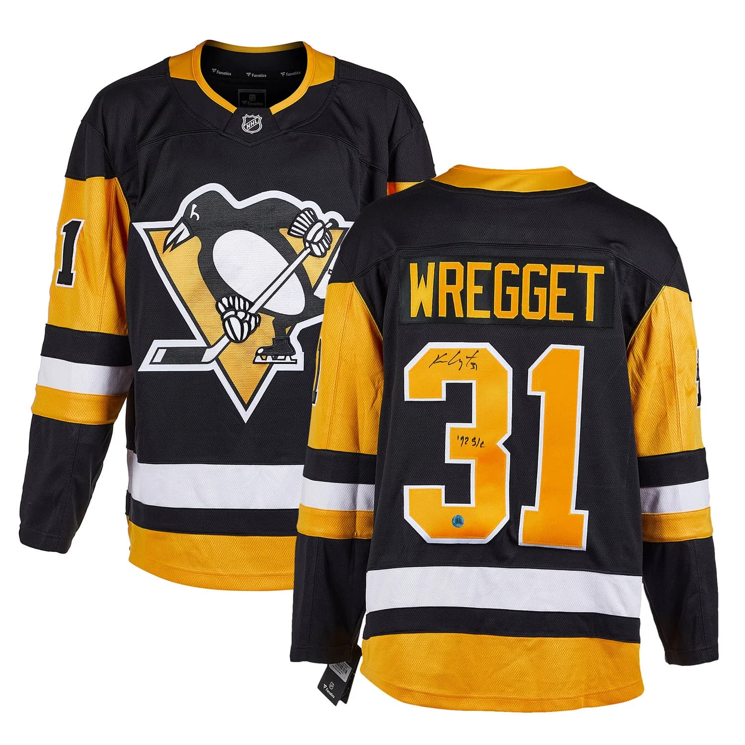 Ken Wregget Signed Pittsburgh Penguins Fanatics Breakaway Jersey Ken Wregget Jersey breakaway, Pittsburgh Penguins, view 3, supplier stock photo