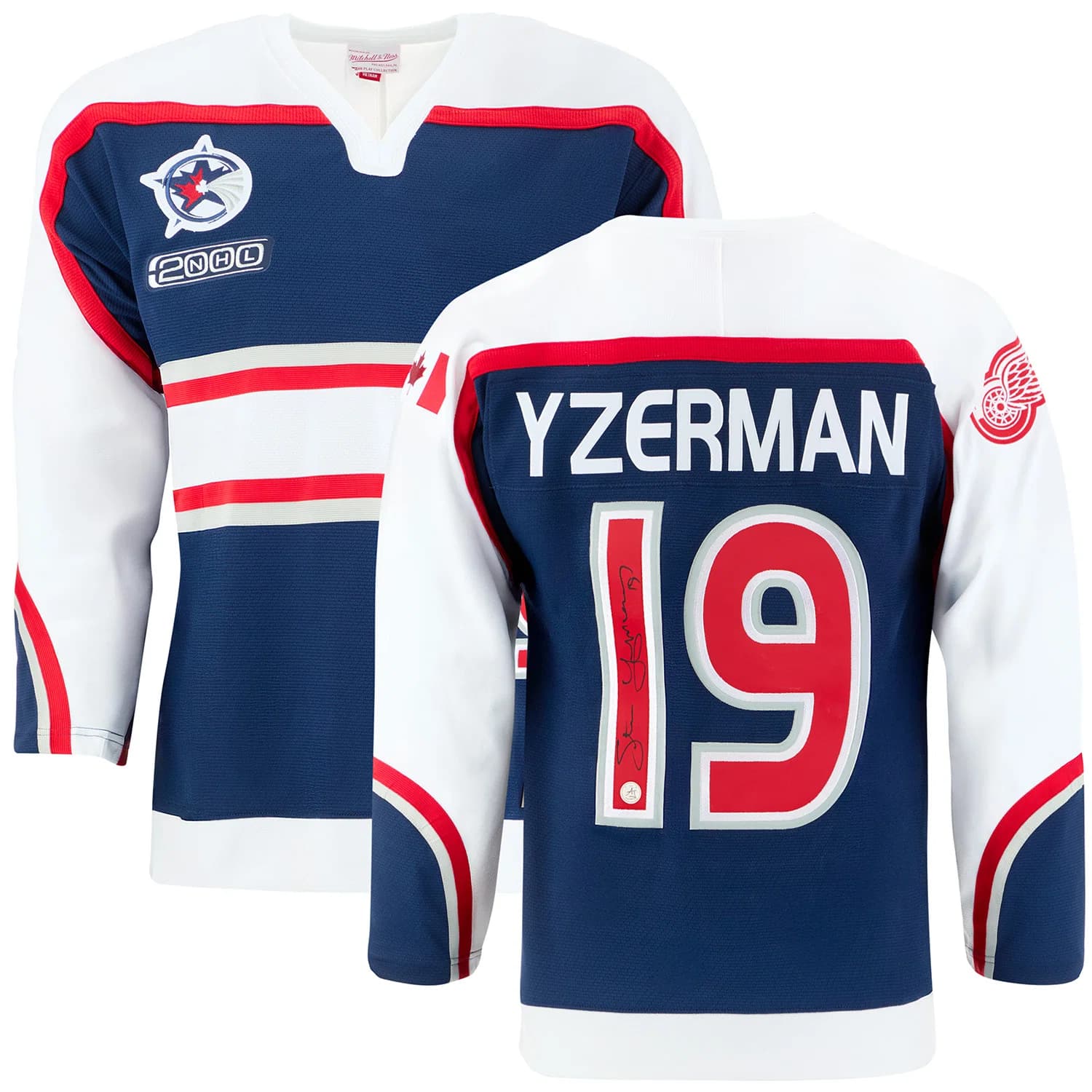 Steve Yzerman Signed 2000 All-Star Game Mitchell & Ness Throwback Jersey Steve Yzerman Jersey 2000-all-star-game-mitchell-ness, view 3, supplier stock photo