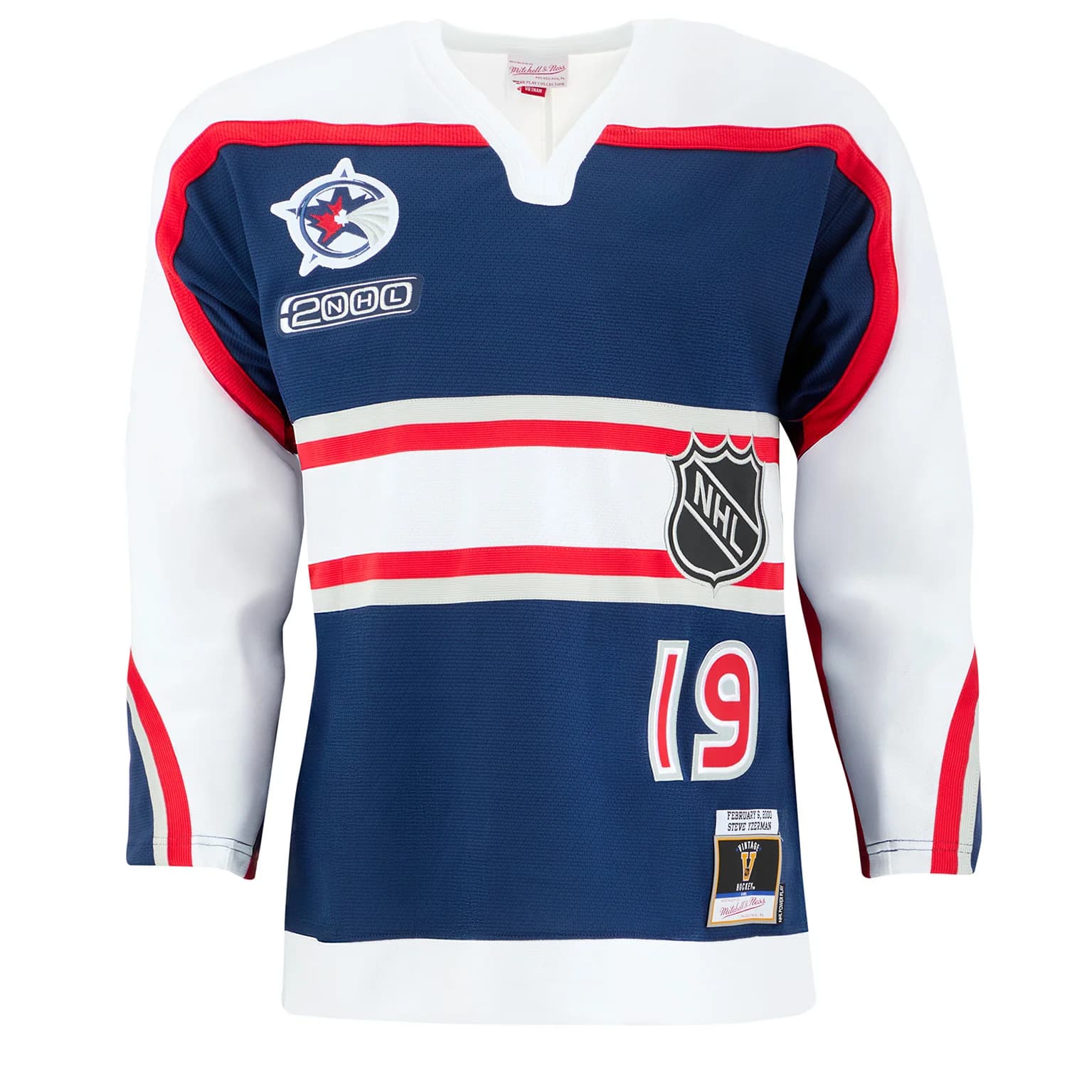 Steve Yzerman Signed 2000 All-Star Game Mitchell & Ness Throwback Jersey Steve Yzerman Jersey 2000-all-star-game-mitchell-ness, view 2, supplier stock photo