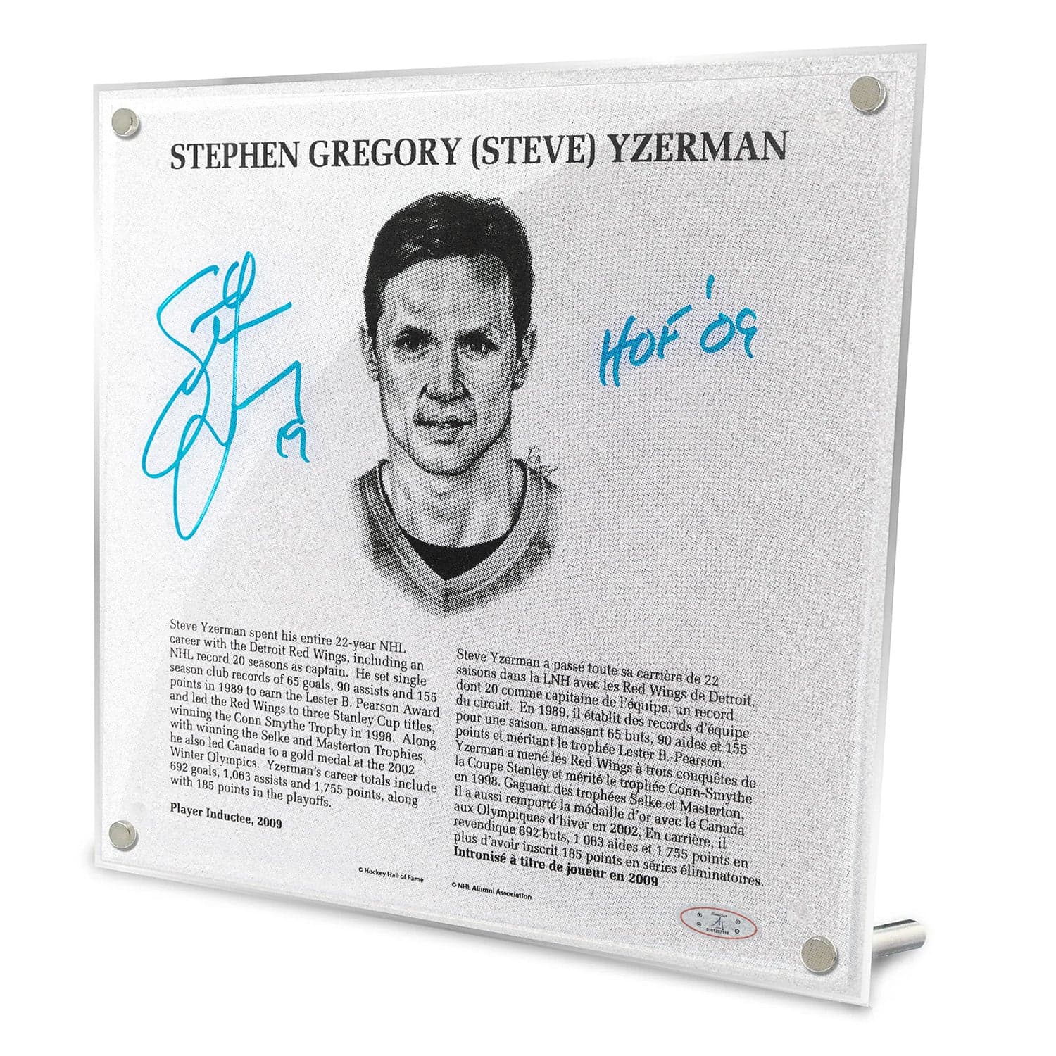 Steve Yzerman Signed Replica Hockey Hall of Fame Plaque Steve Yzerman Other steve-yzerman-replica-hockey-hall-fame, supplier stock photo