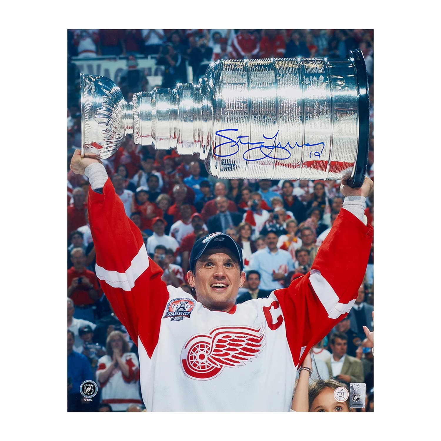 Steve Yzerman Autographed Detroit Red Wings 2002 Stanley Cup 16x20 Photo Steve Yzerman Photo 16x20-2002-stanley-cup, Detroit Red Wings, supplier stock photo