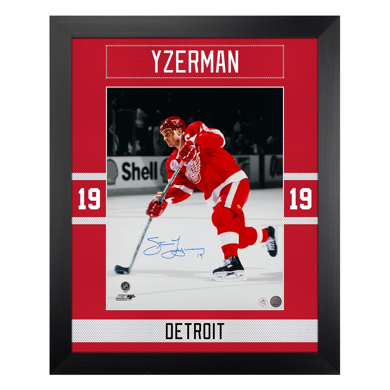 Steve Yzerman Signed Detroit Red Wings Uniform Graphic 26x32 Frame Steve Yzerman Jersey 26x32-uniform-graphic-frame, Detroit Red Wings, supplier stock photo
