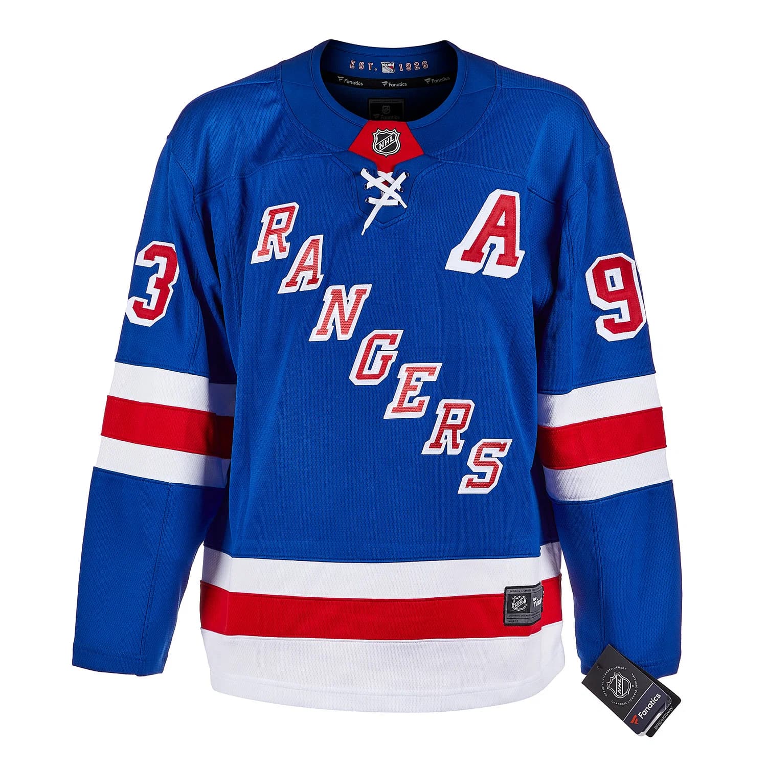 Mika Zibanejad Autographed New York Rangers Fanatics Breakaway Jersey Mika Zibanejad Jersey breakaway, New York Rangers, view 2, supplier stock photo
