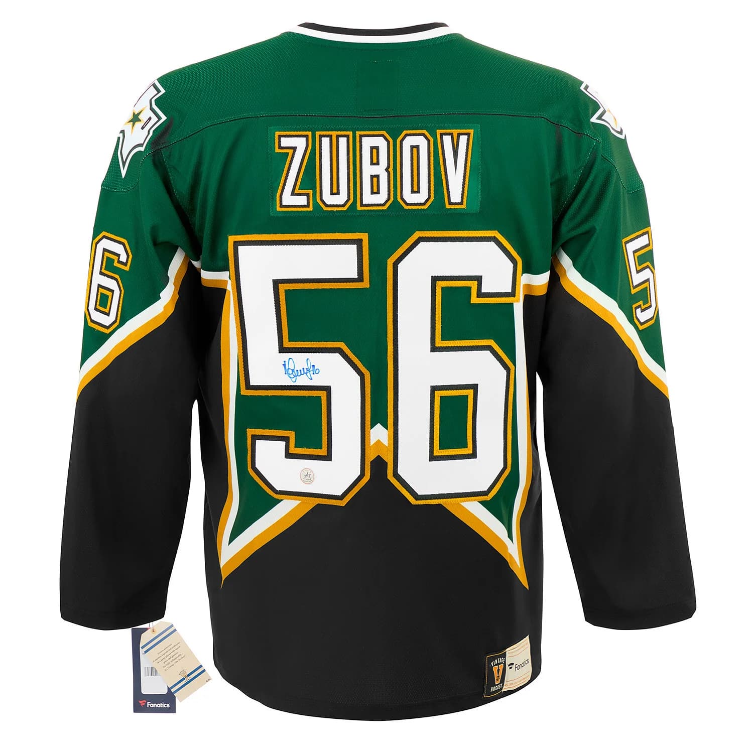 Sergei Zubov Autographed Dallas Stars Fanatics Throwback Jersey Sergei Zubov Jersey throwback, Dallas Stars, supplier stock photo