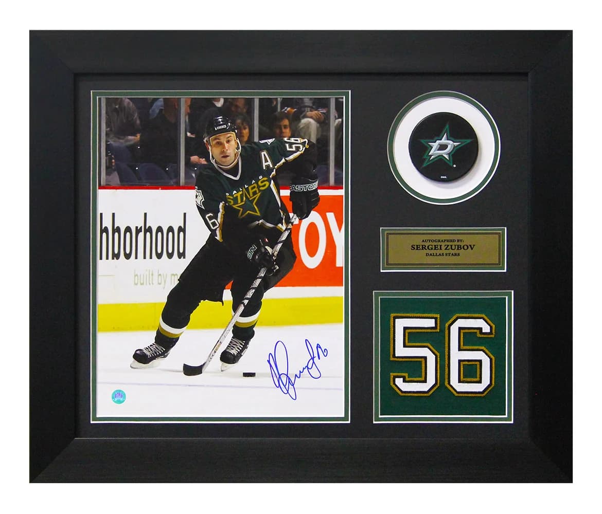 Sergei Zubov Dallas Stars Signed Franchise Jersey Number 20x24 Frame Sergei Zubov Jersey 20x24-franchise-number-frame, Dallas Stars, supplier stock photo